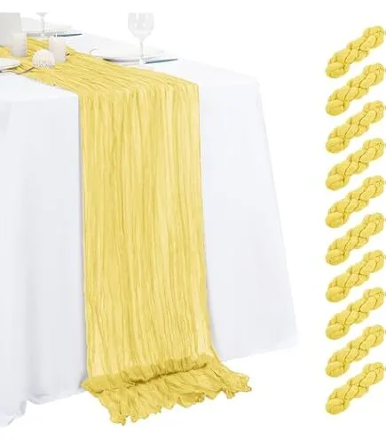 Soft Yellow cheesecloth Runner