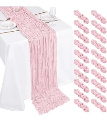 Pale pink Cheesecloth runner