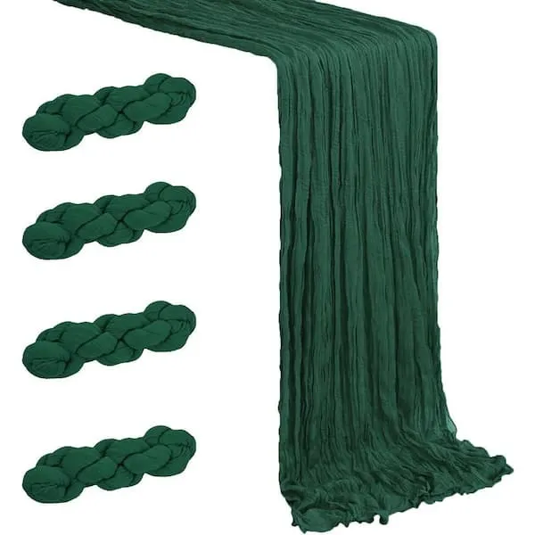 Emerald Green Cheese cloth Runner