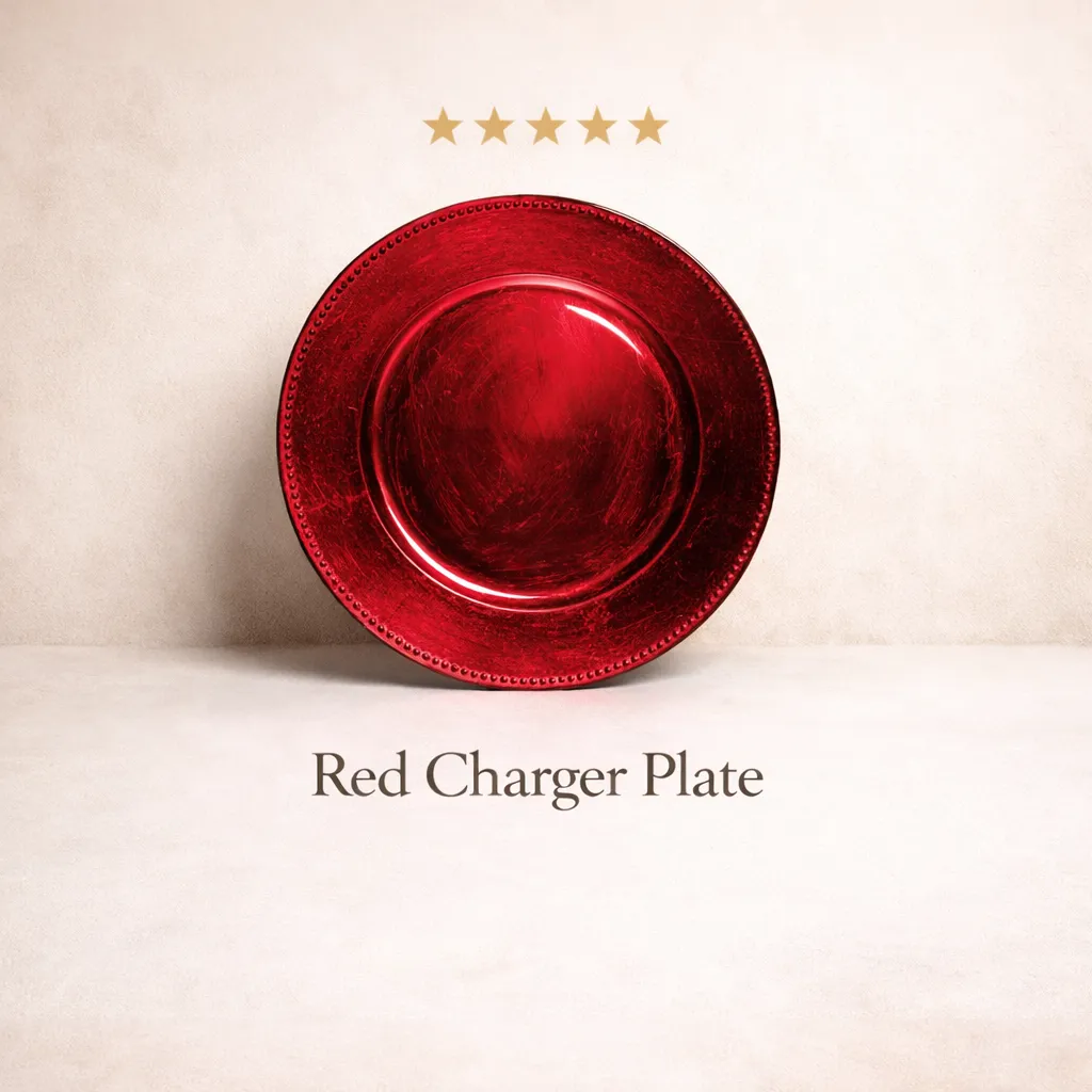 Charger plate- Red Beaded edge