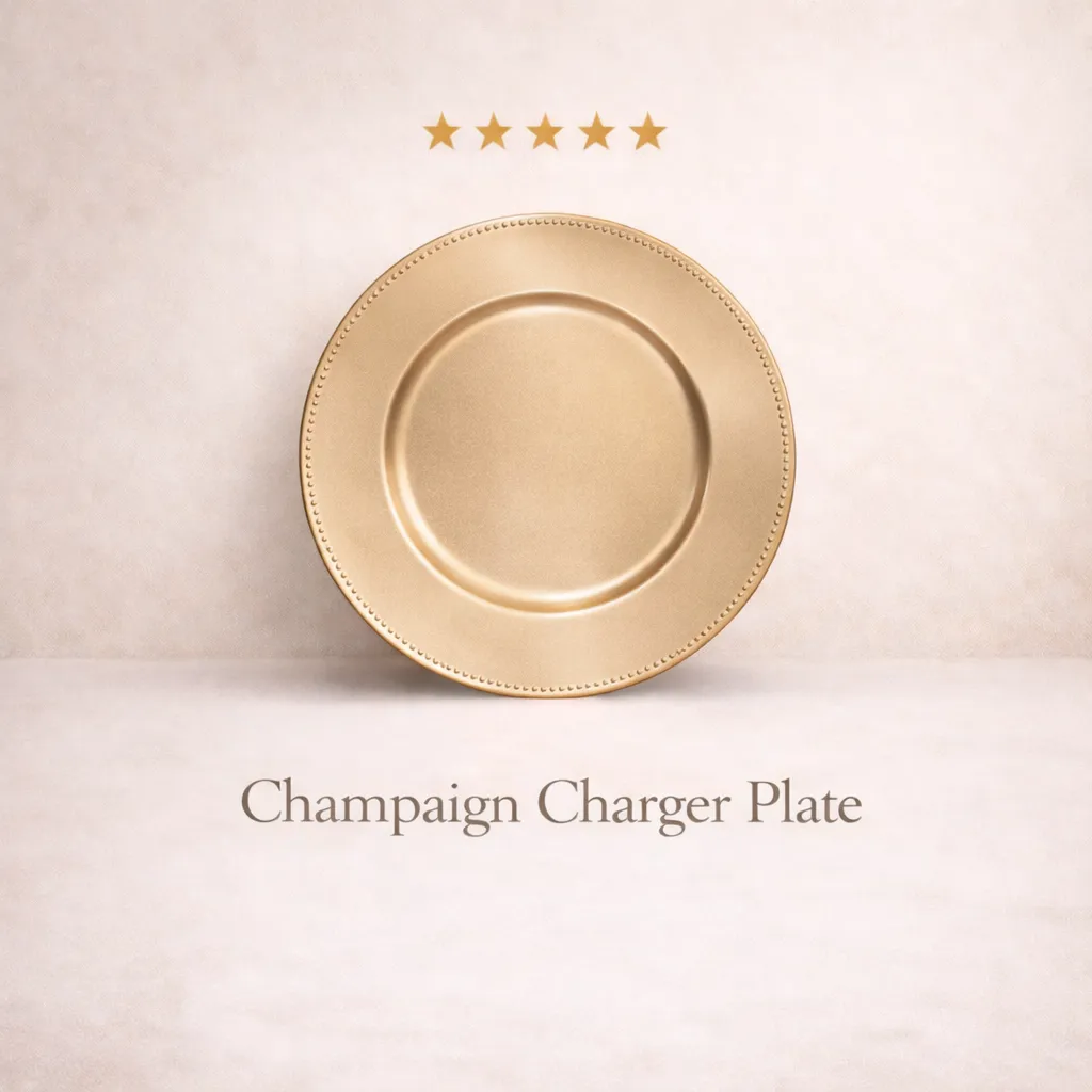 Charger plate -Champaign beaded