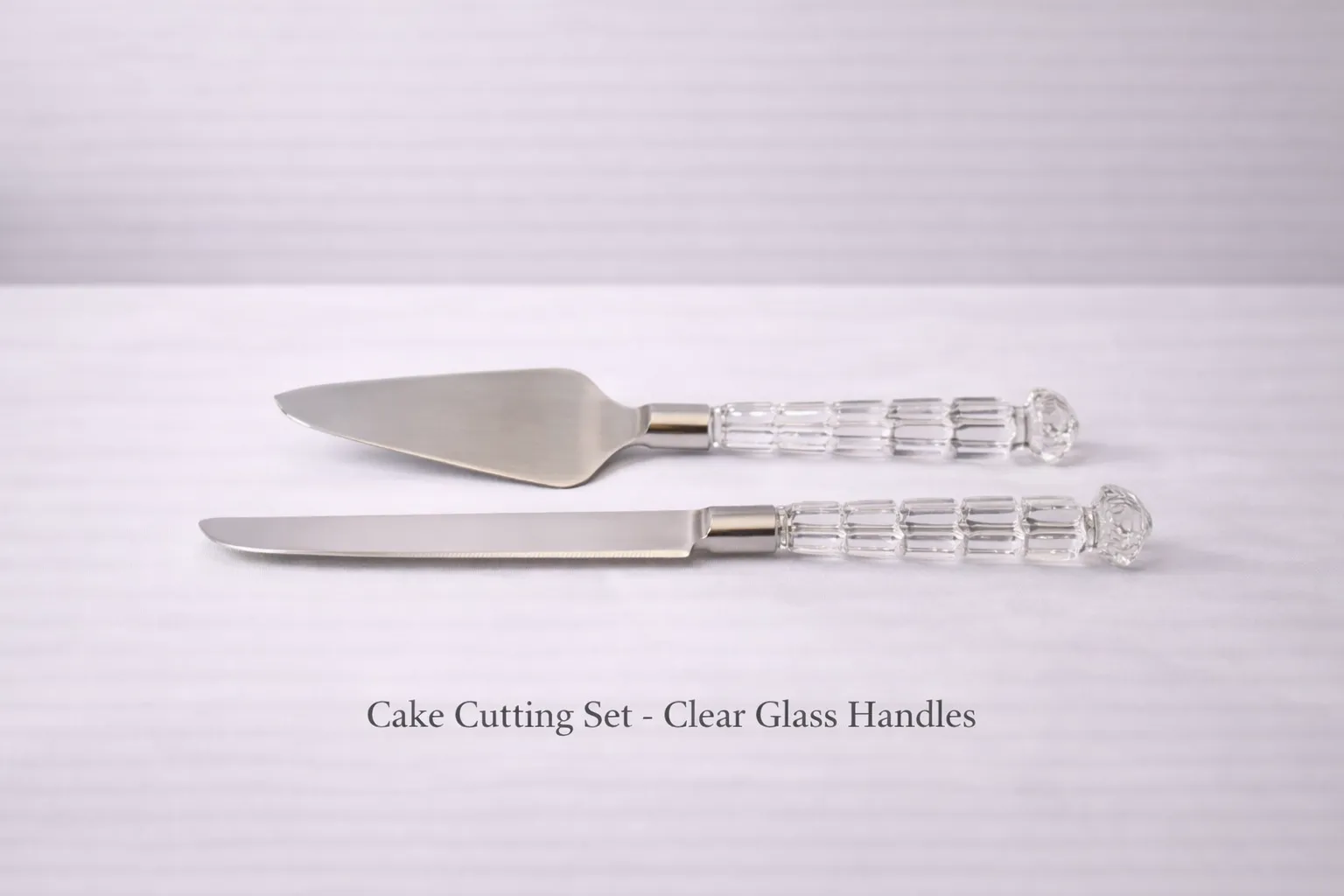 cake knife & serving set  Glass Handles