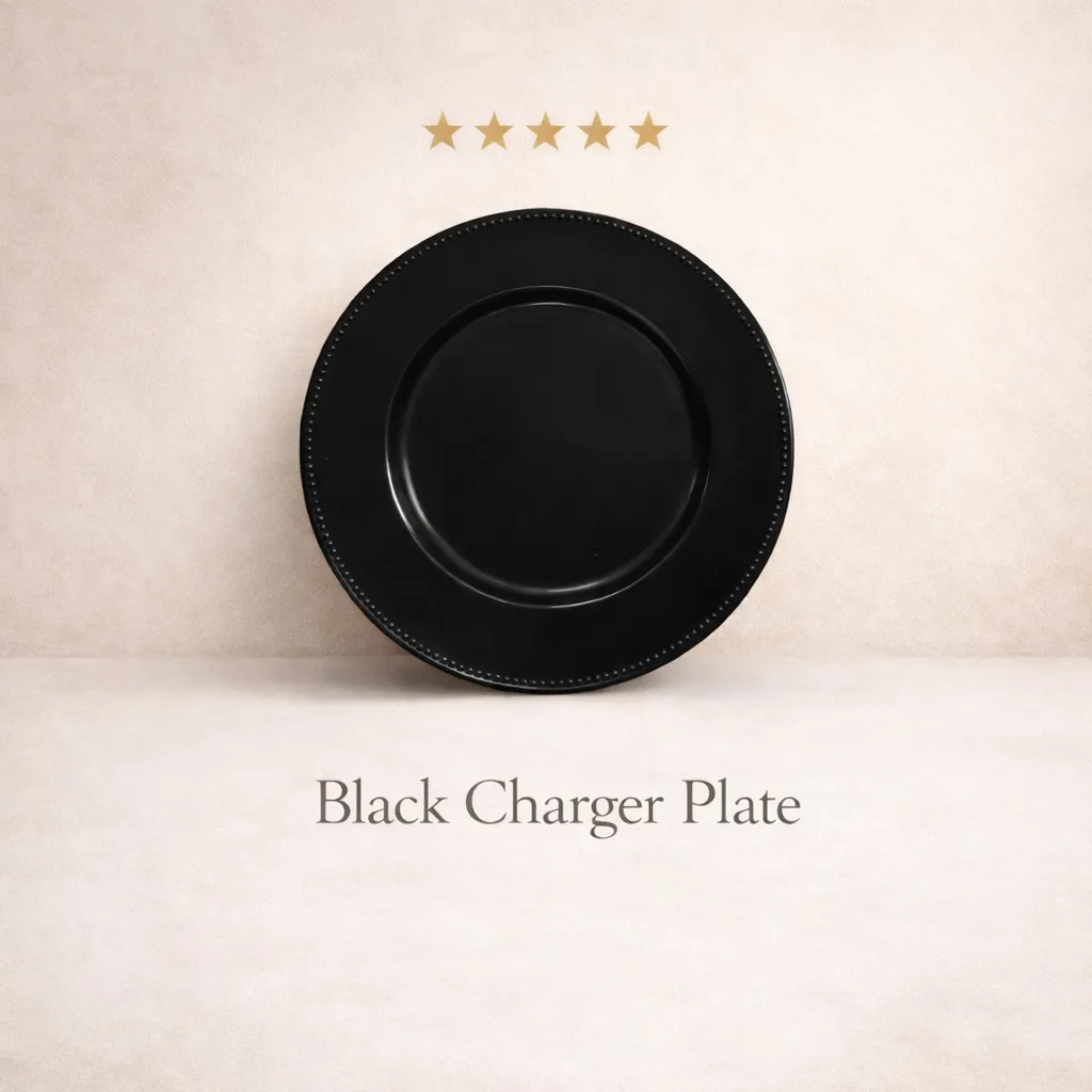 Charger plate- Black beaded edge