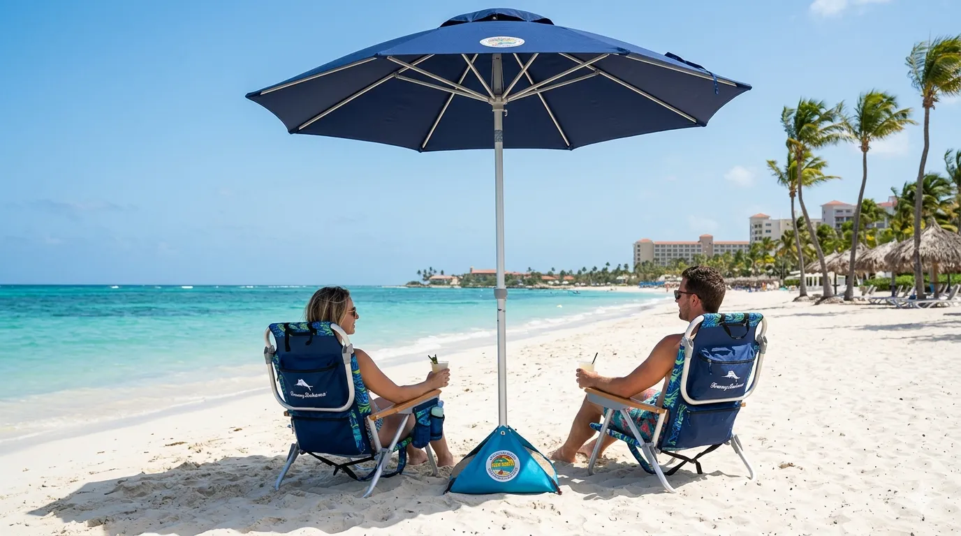 BeachBub Umbrella and Beach Chairs 
