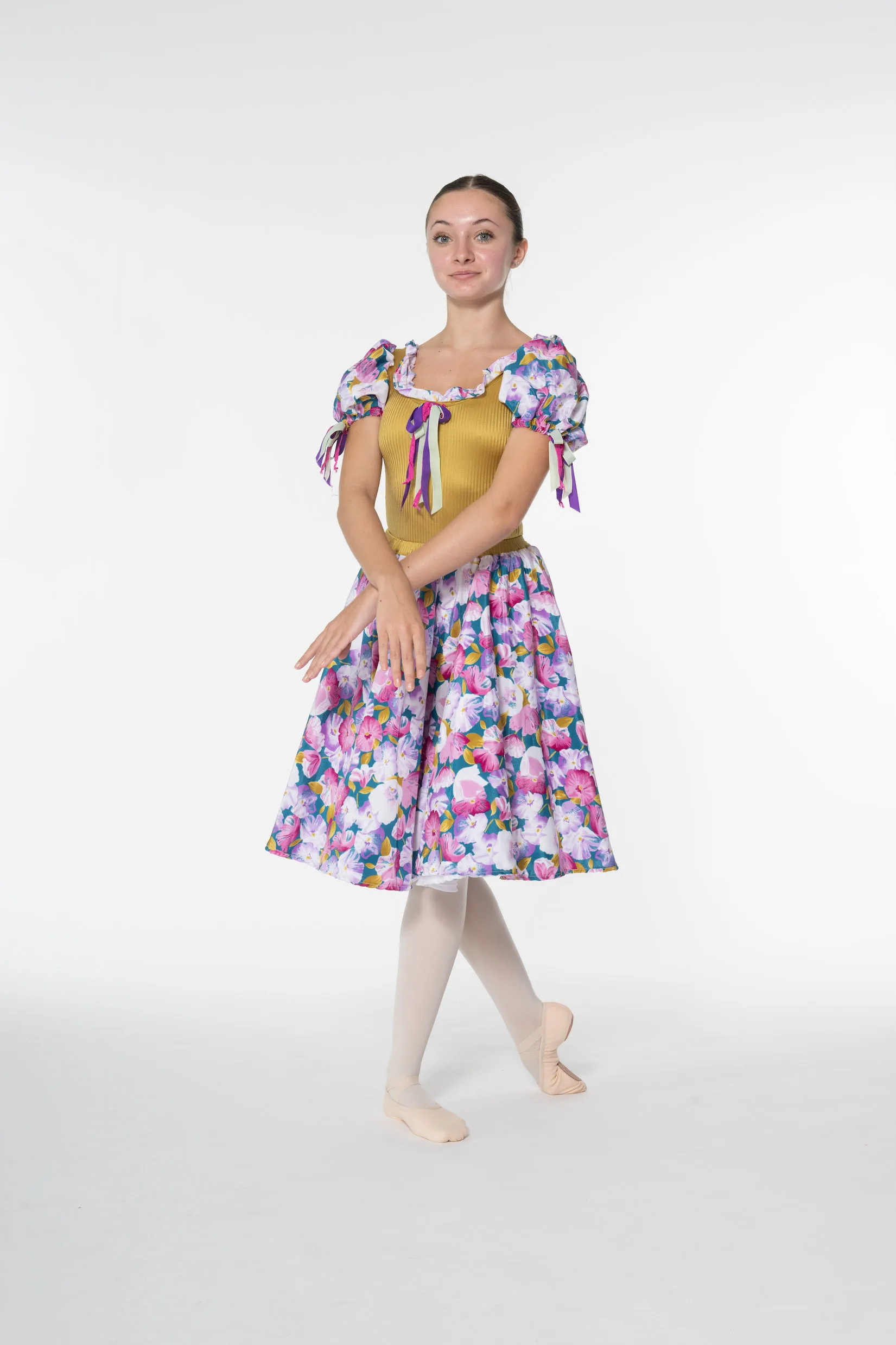 Robe à Fleurs Haut Moutarde