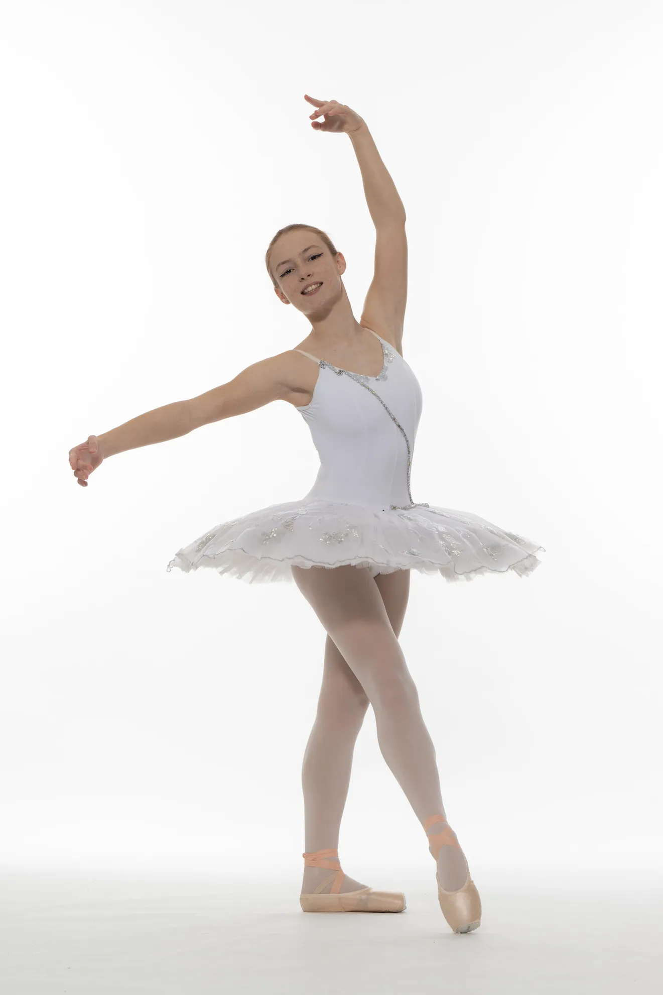 Tutu blanc fleurs argent réf : HAUT2 - Essayage