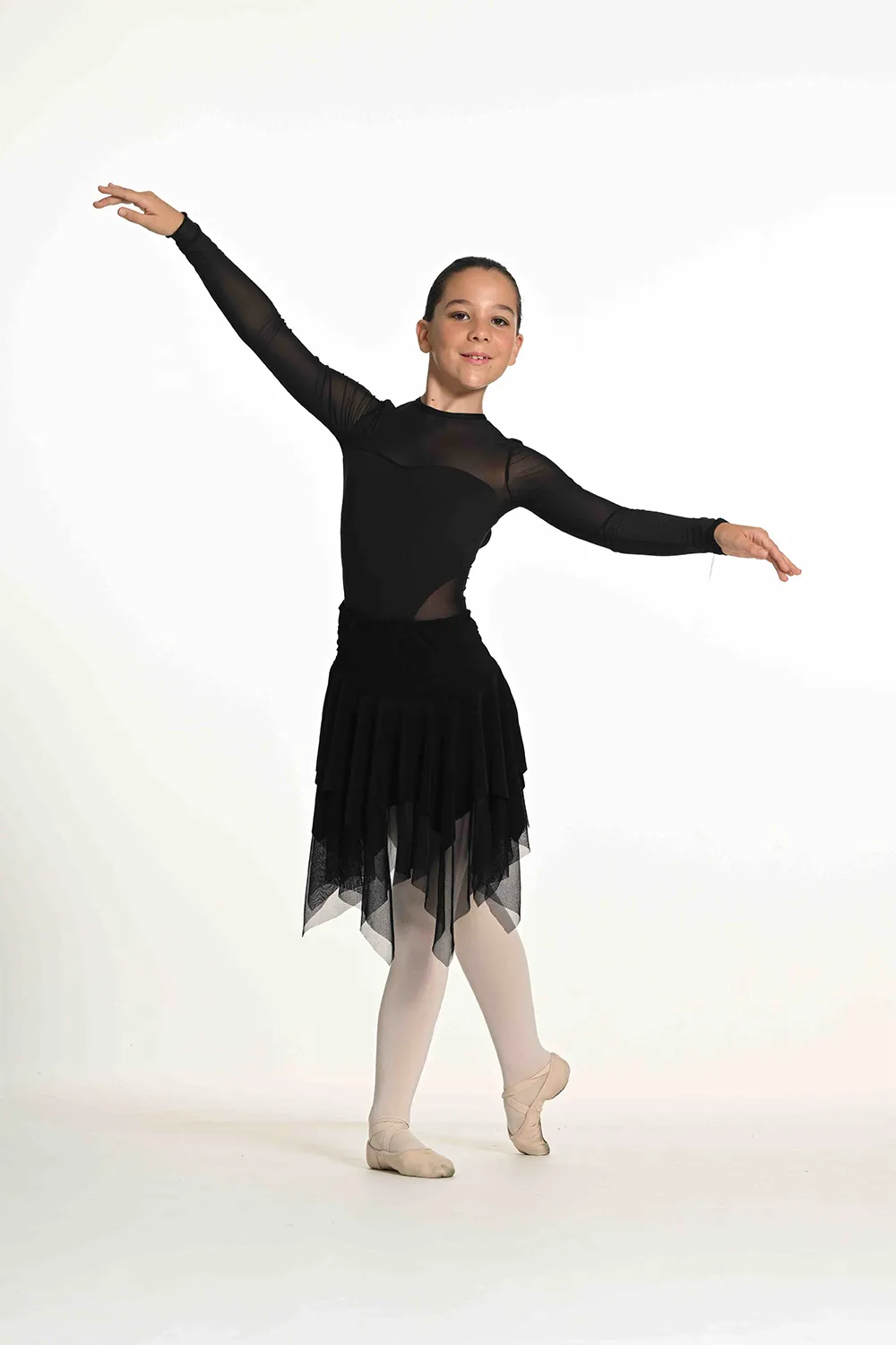 Justaucorps et jupe en tulle noir réf : C11