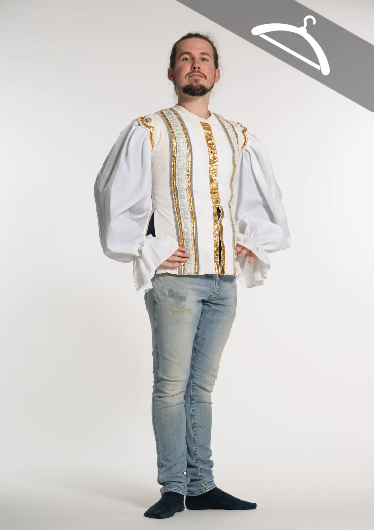 Chemise Rayée Blanche et 0r - Essayage