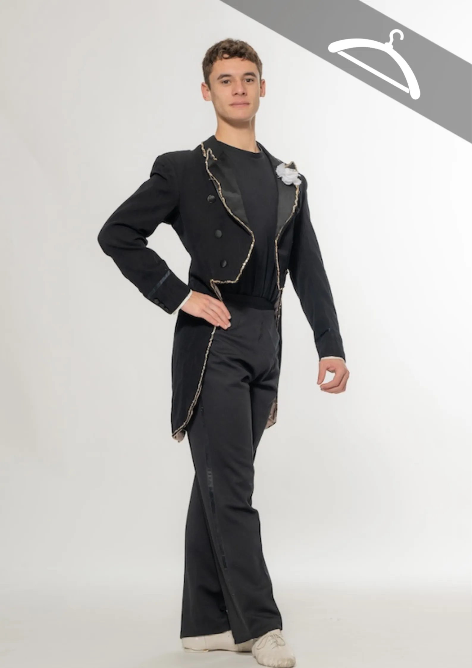  Veste queue de pie noire avec paillettes réf : C140