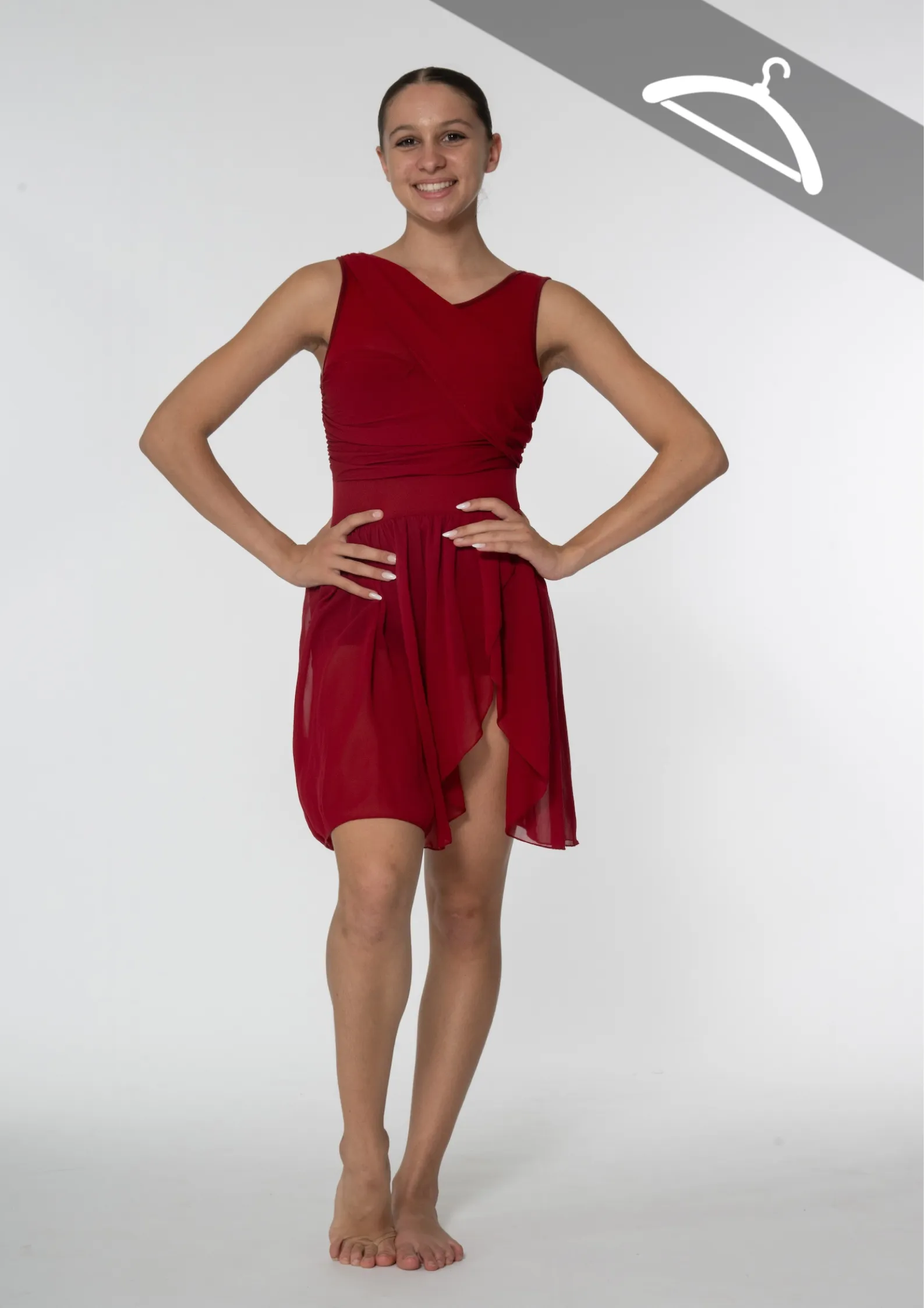 Robe bordeaux haut drapé réf : PORT - Essayage