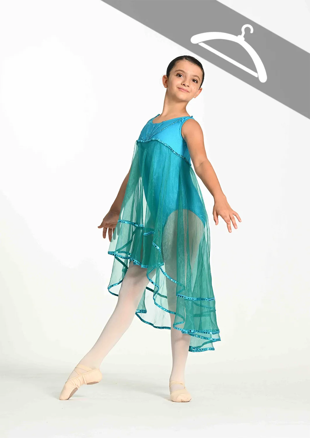 Robe Bleue-Verte avec Sequins - Essayage