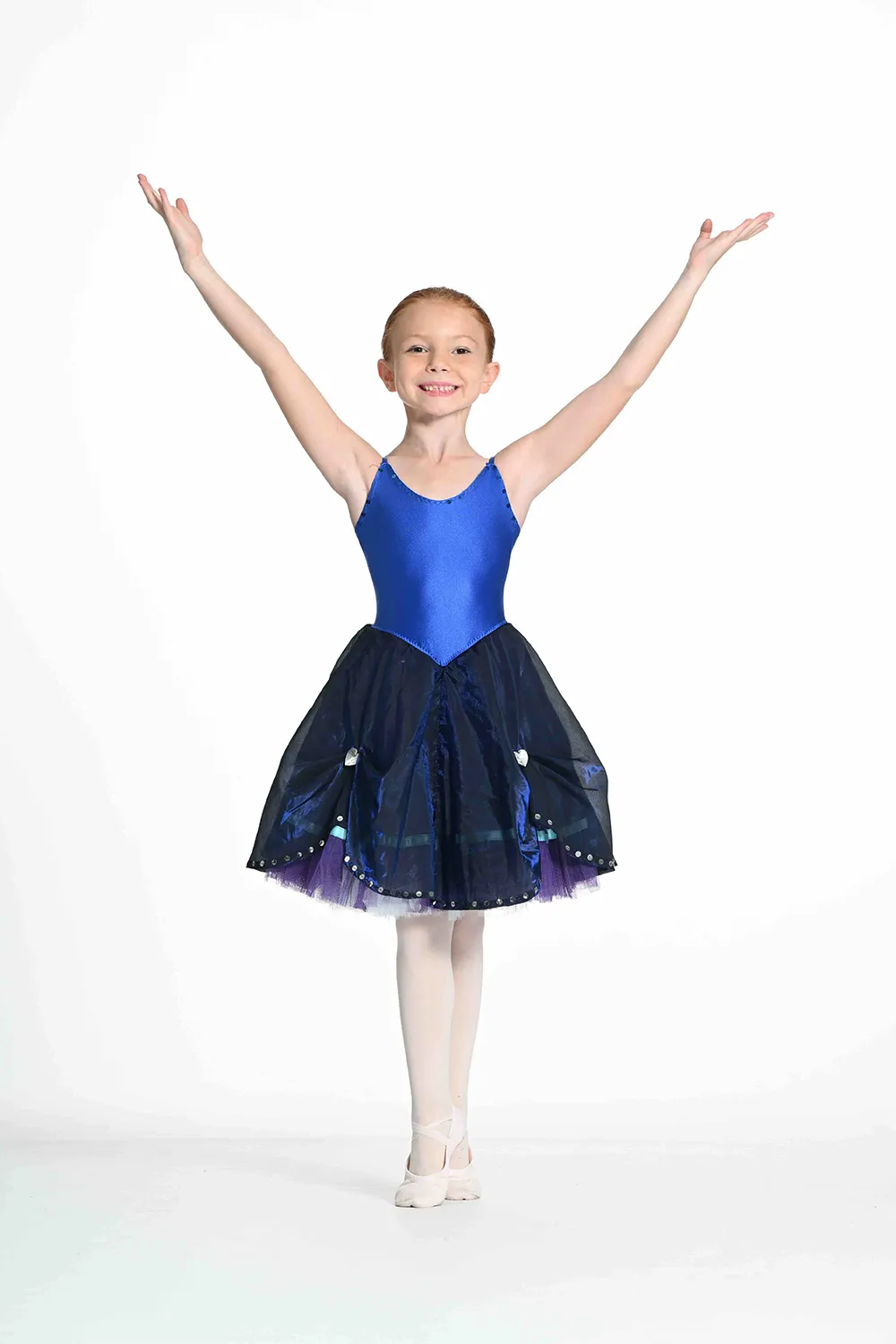 Tutu Bleu avec Petits Coeurs Argentés