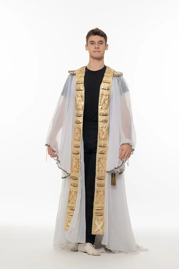 Manteau long voile blanc réf : C15