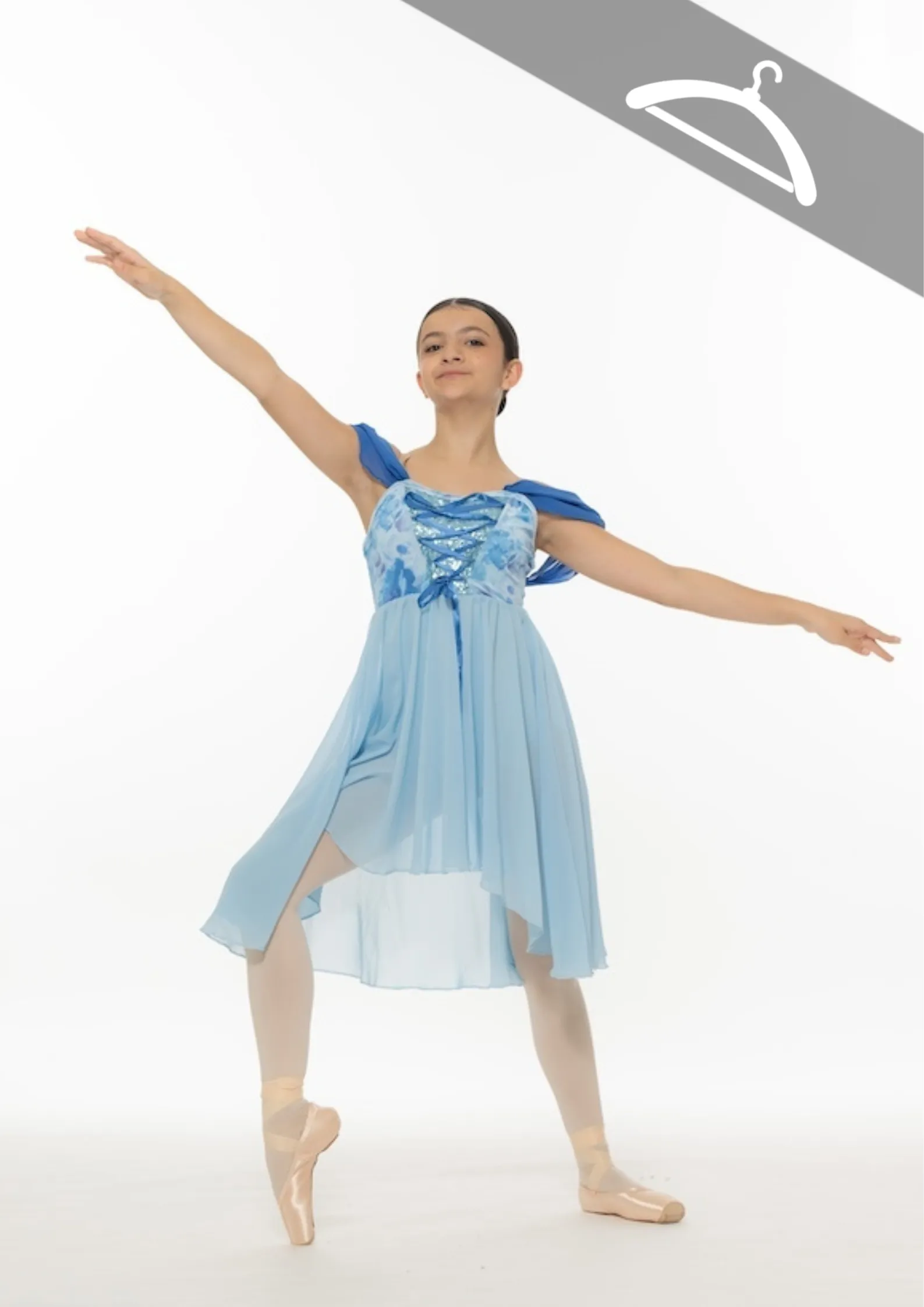 Robe voile bleu ciel avec laçage réf - PORT - Essayage