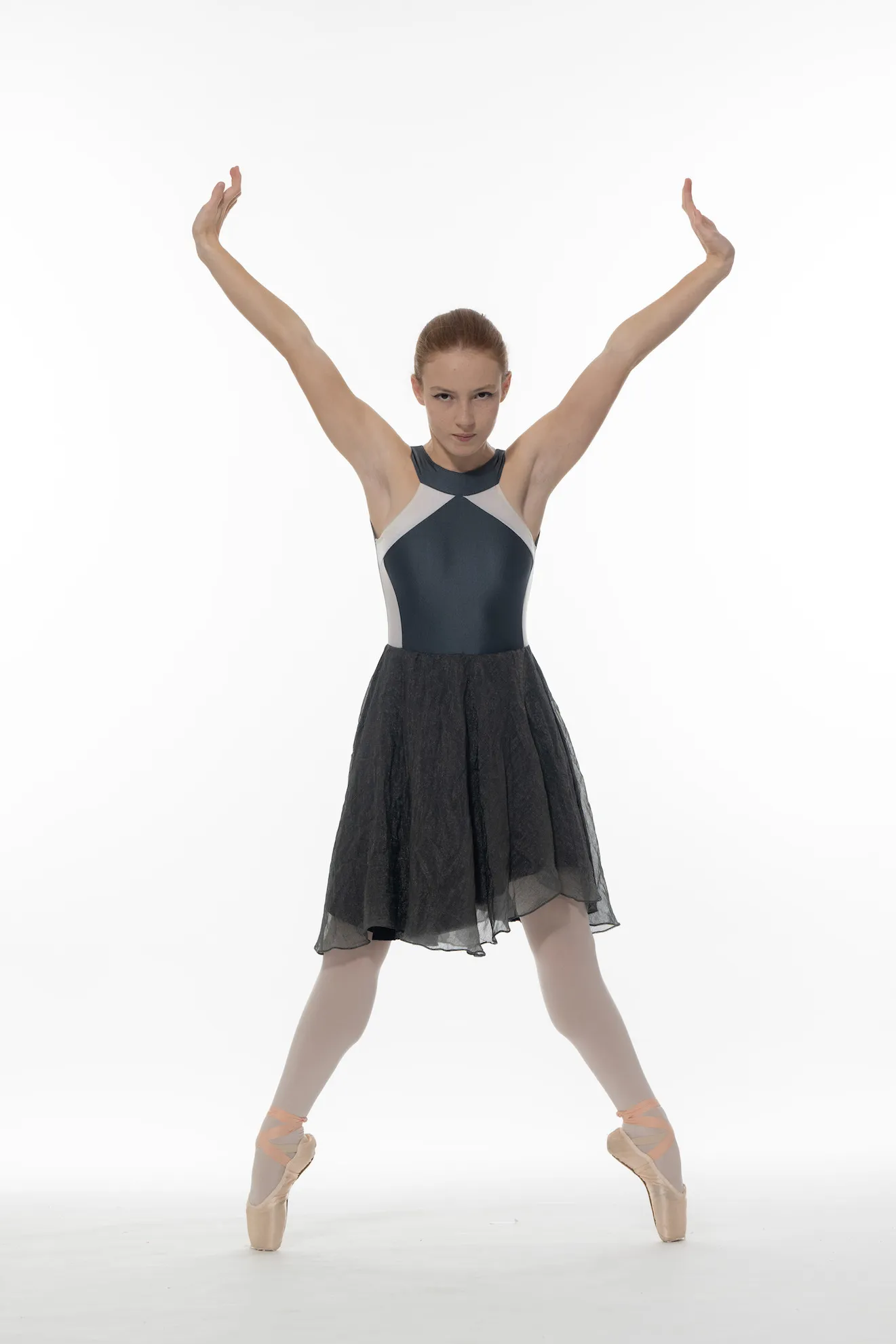 Robe haut lycra et jupe voile C128