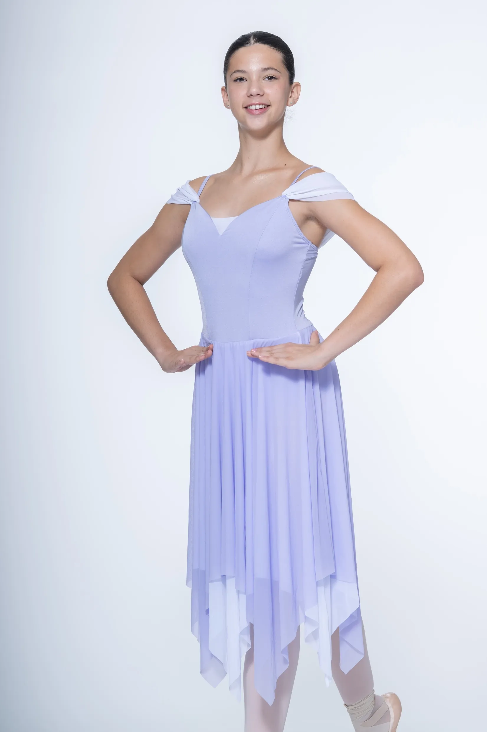 Robe en voile parme haut lycra réf : C168