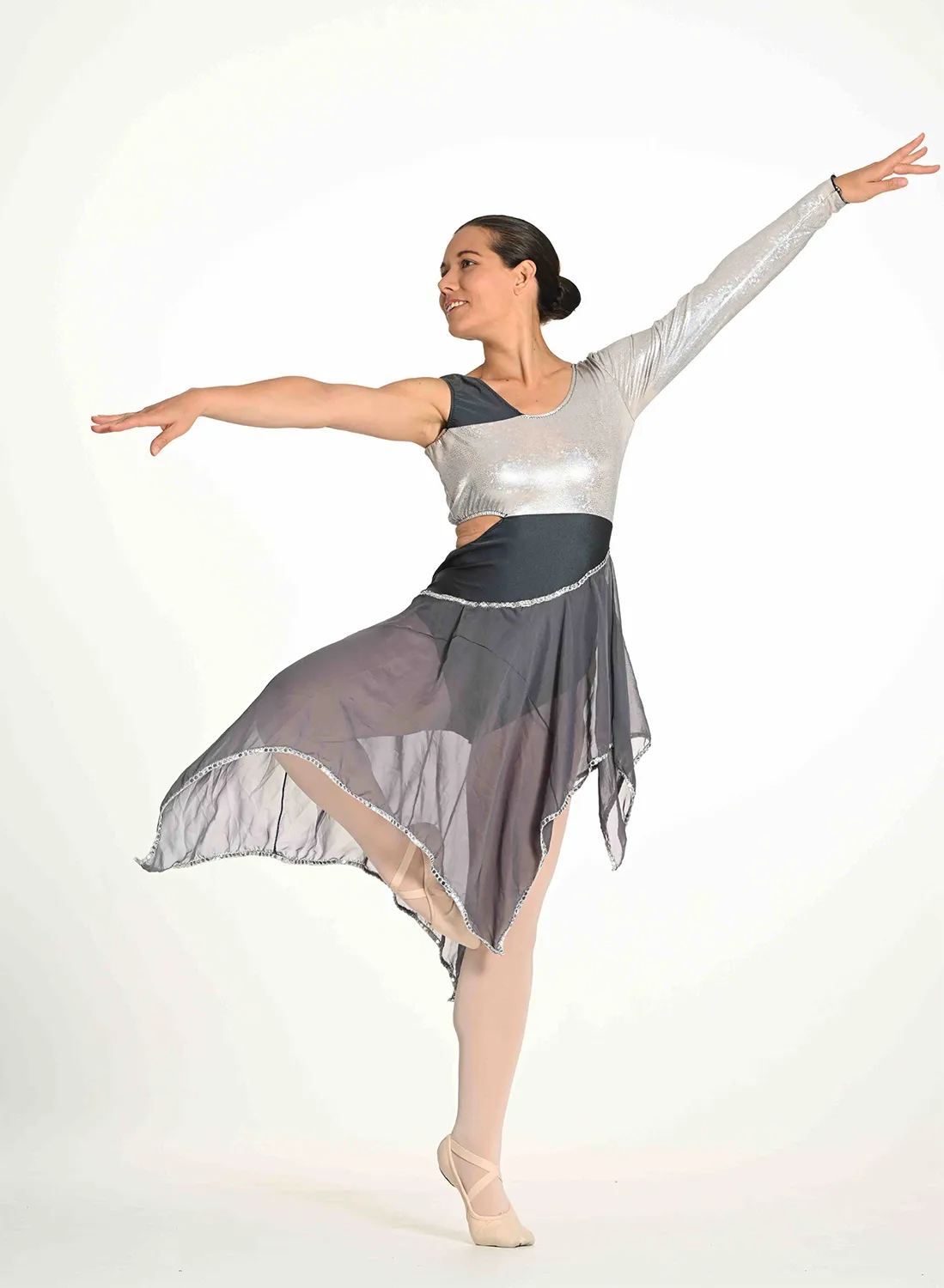 Tunique Asymétrique Grise et Argent