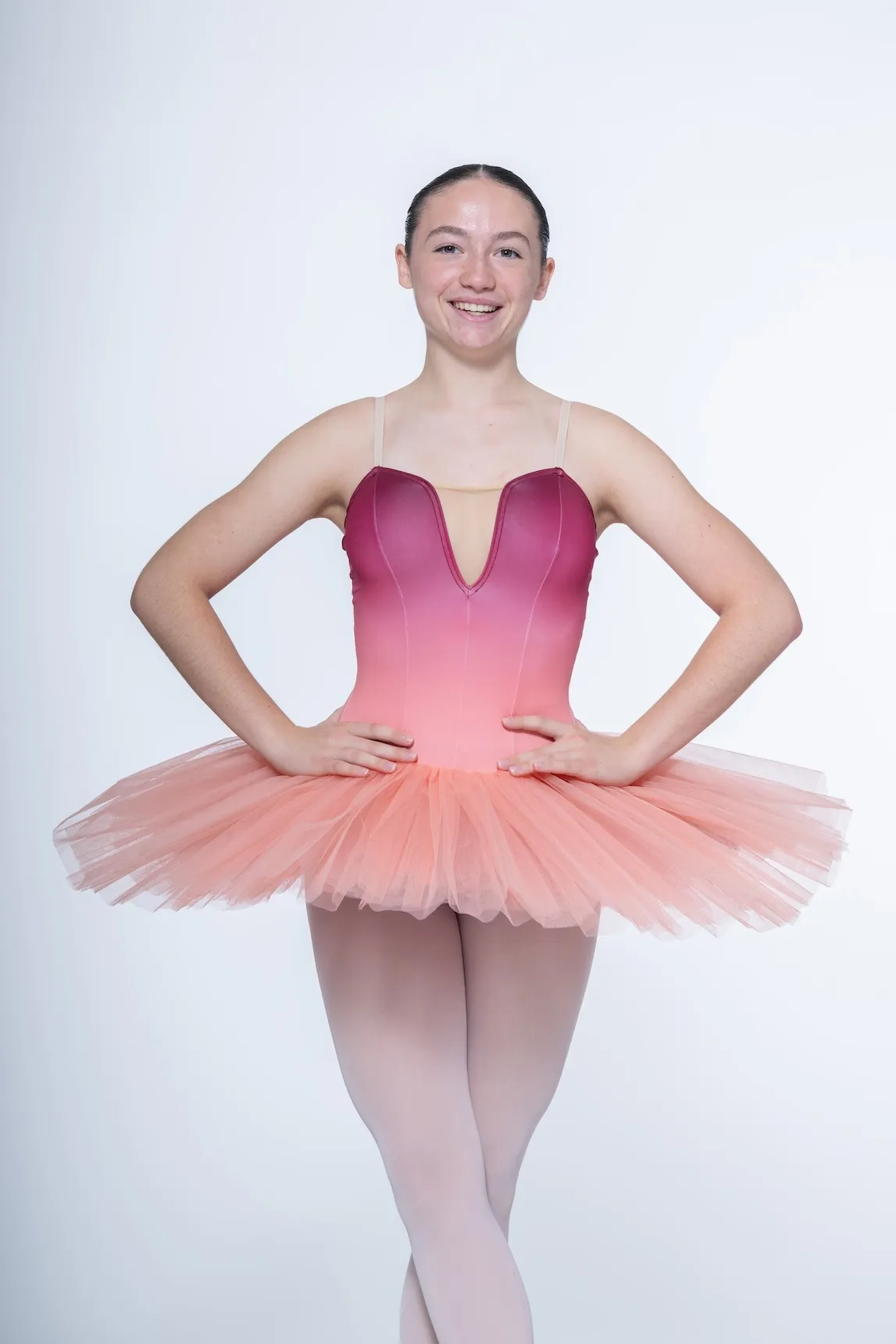 Tutu dégradé cerise et rose orangé réf : C32