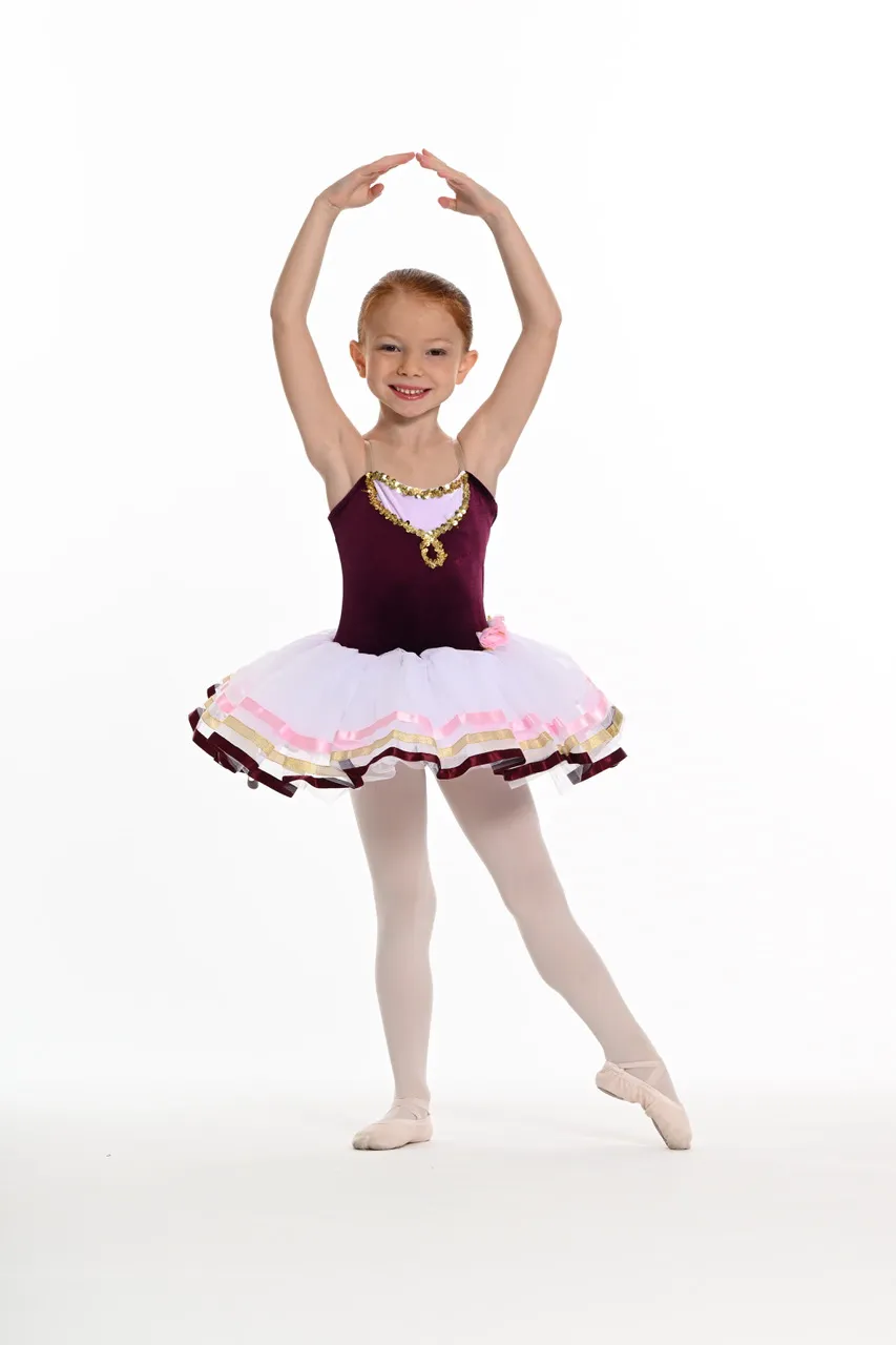 Tutu Blanc et Bordeaux Velours