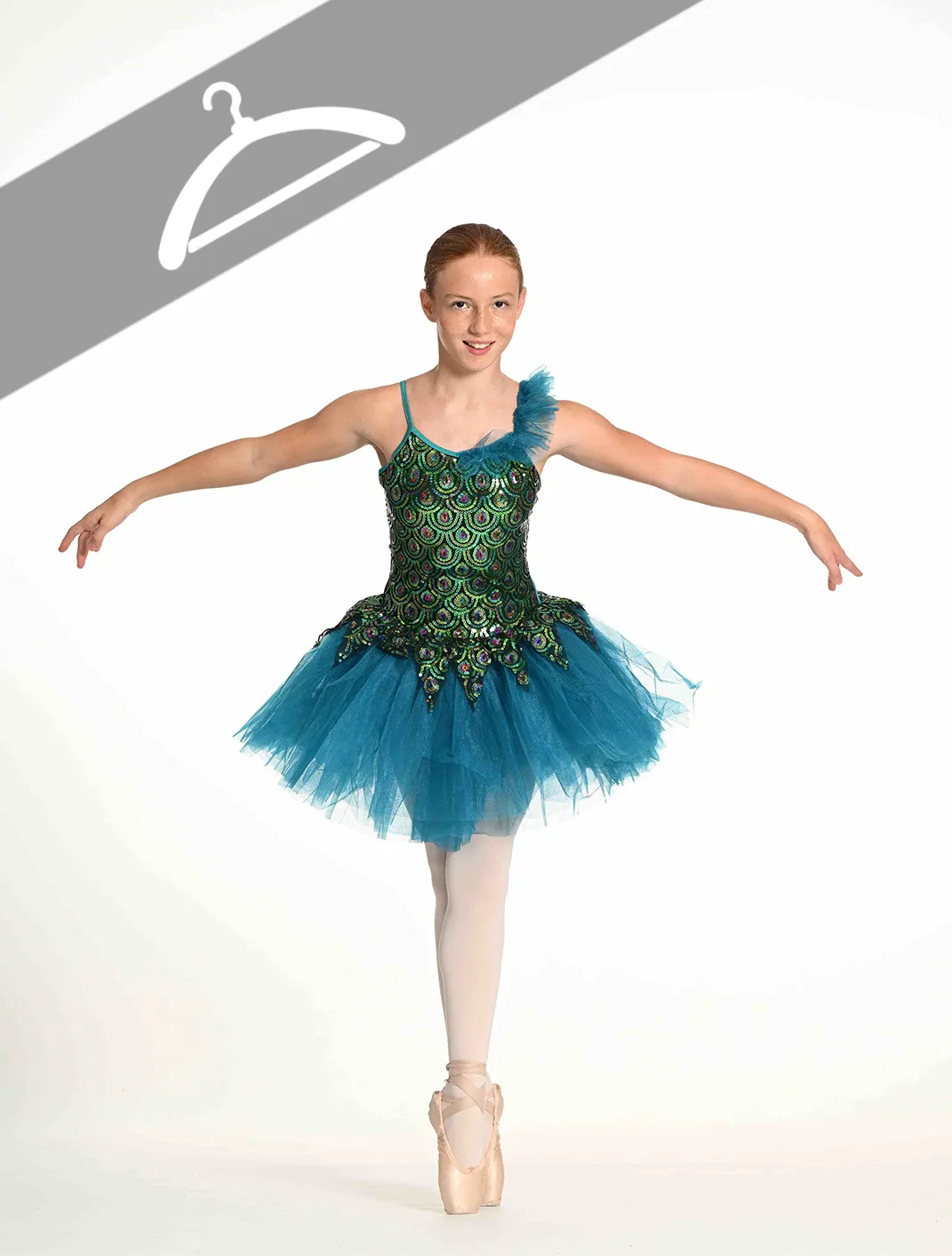 Tutu Bleu-Vert « Paon » - Essayage