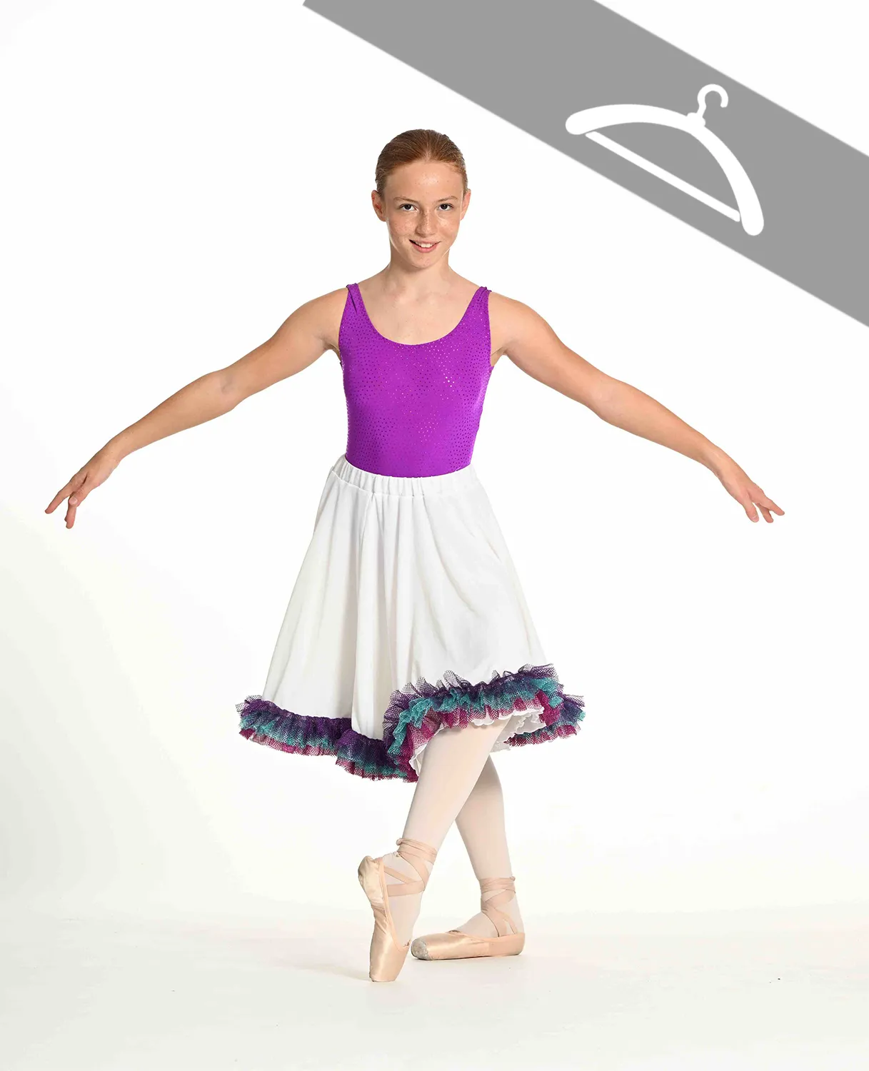 Jupe Blanche et Justaucorps Violet - Essayage