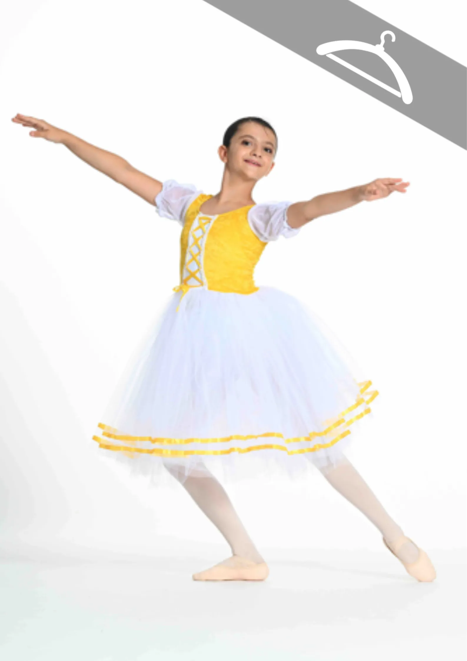 Tutu « Paysanne » Jaune style Giselle réf : C83 - Essayage