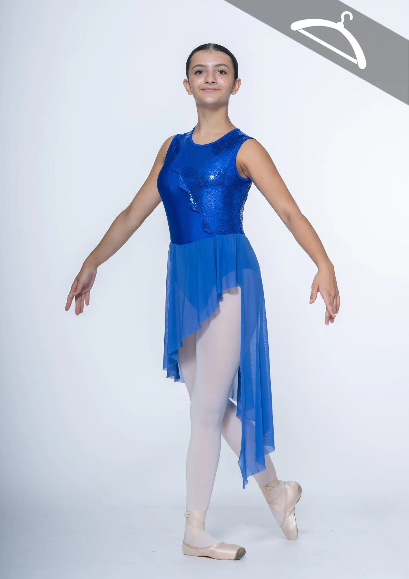 Robe bleu roi asymétrique réf : PORT - Essayage
