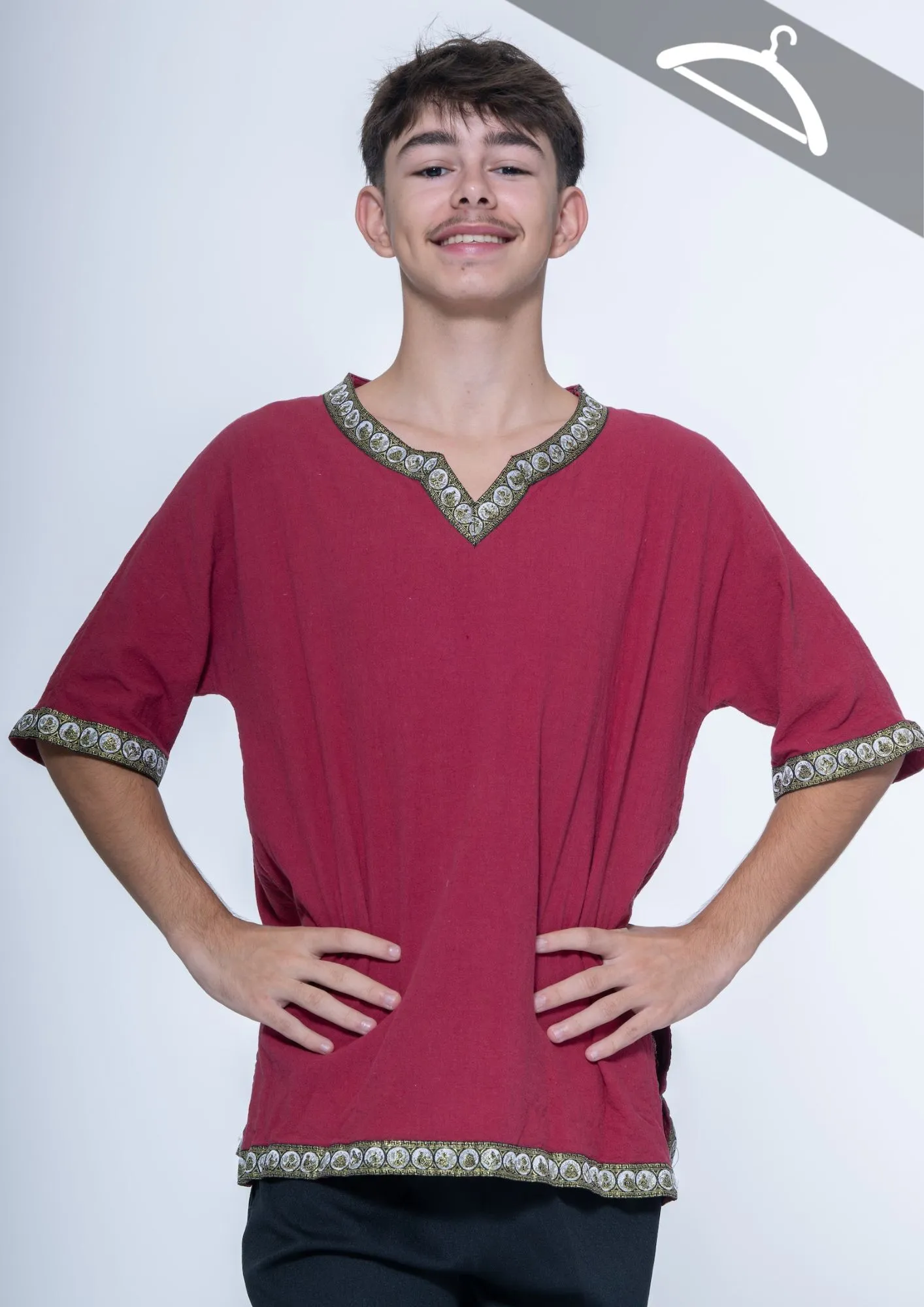  Chemise manches trois-quart rouge réf : PORT13 - Essayage