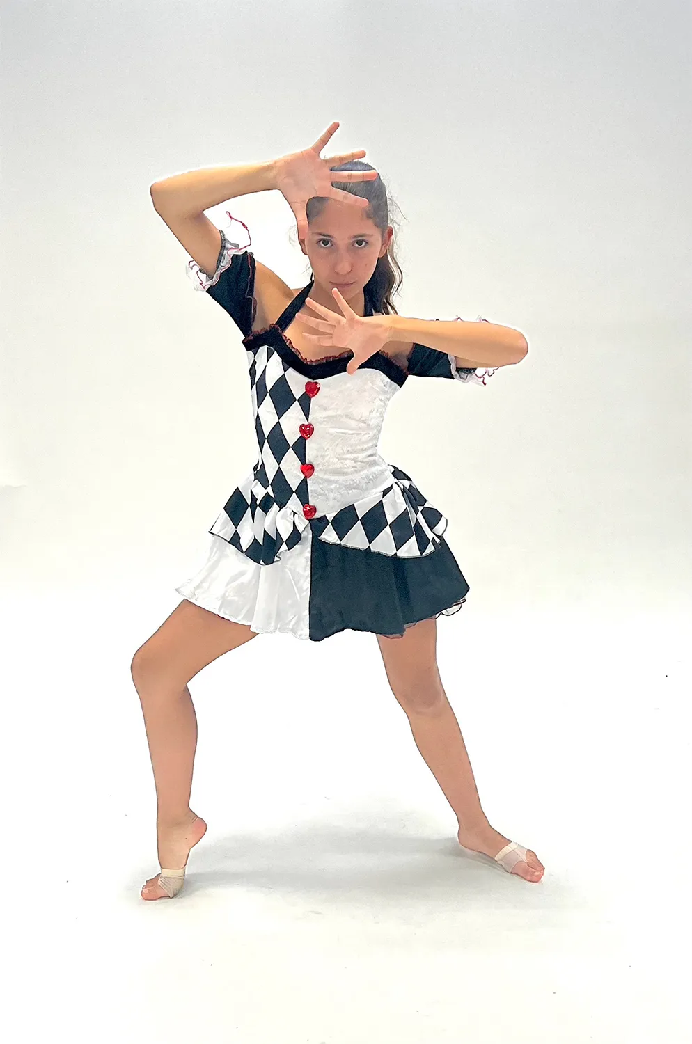 Robe Courte Losange N&B