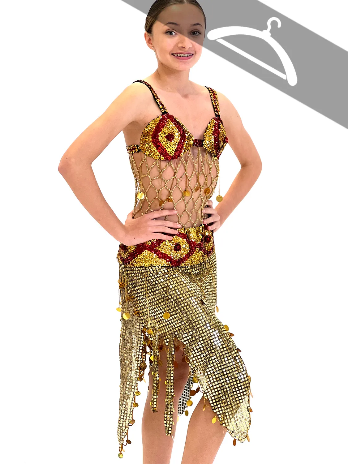 Robe Orientale à Paillettes - Essayage