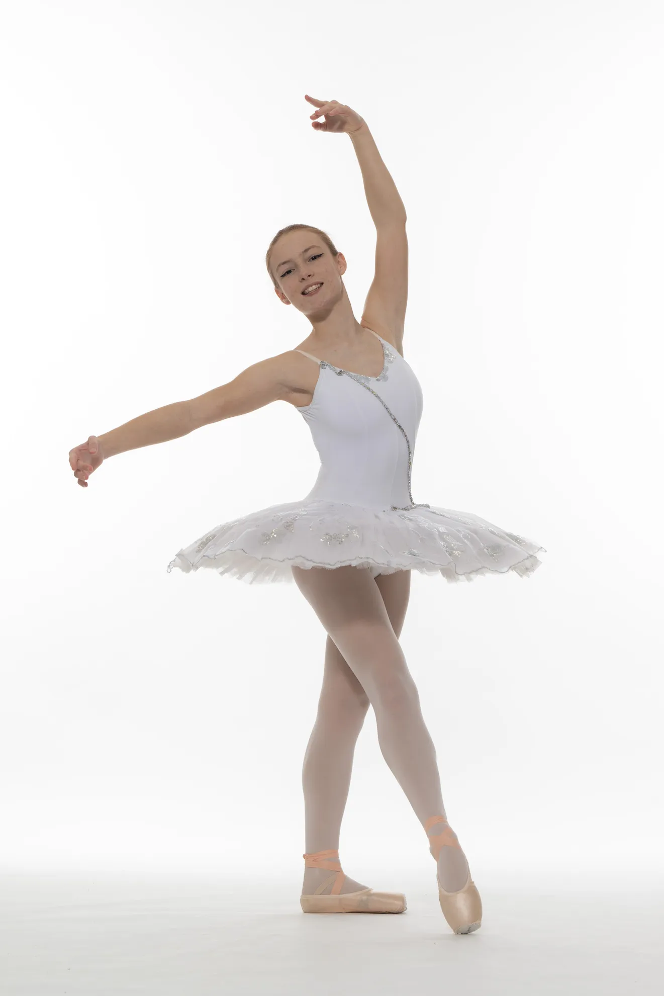 Tutu blanc fleurs argent réf : HAUT2