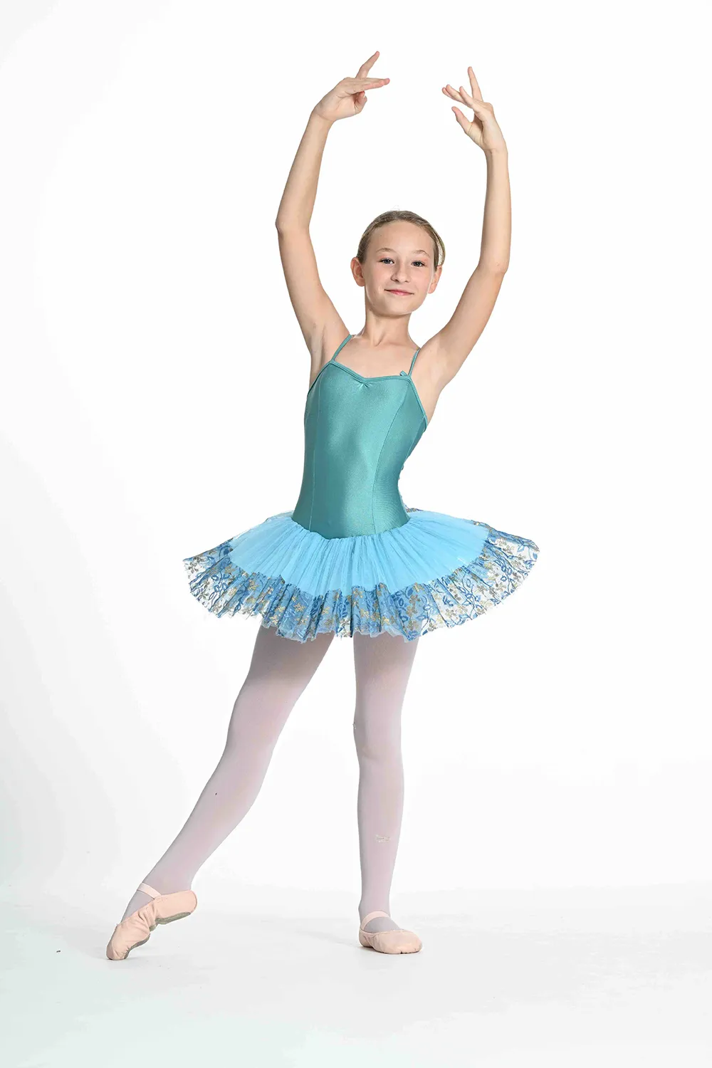 Tutu Bleu Turquoise et Broderie Dorée