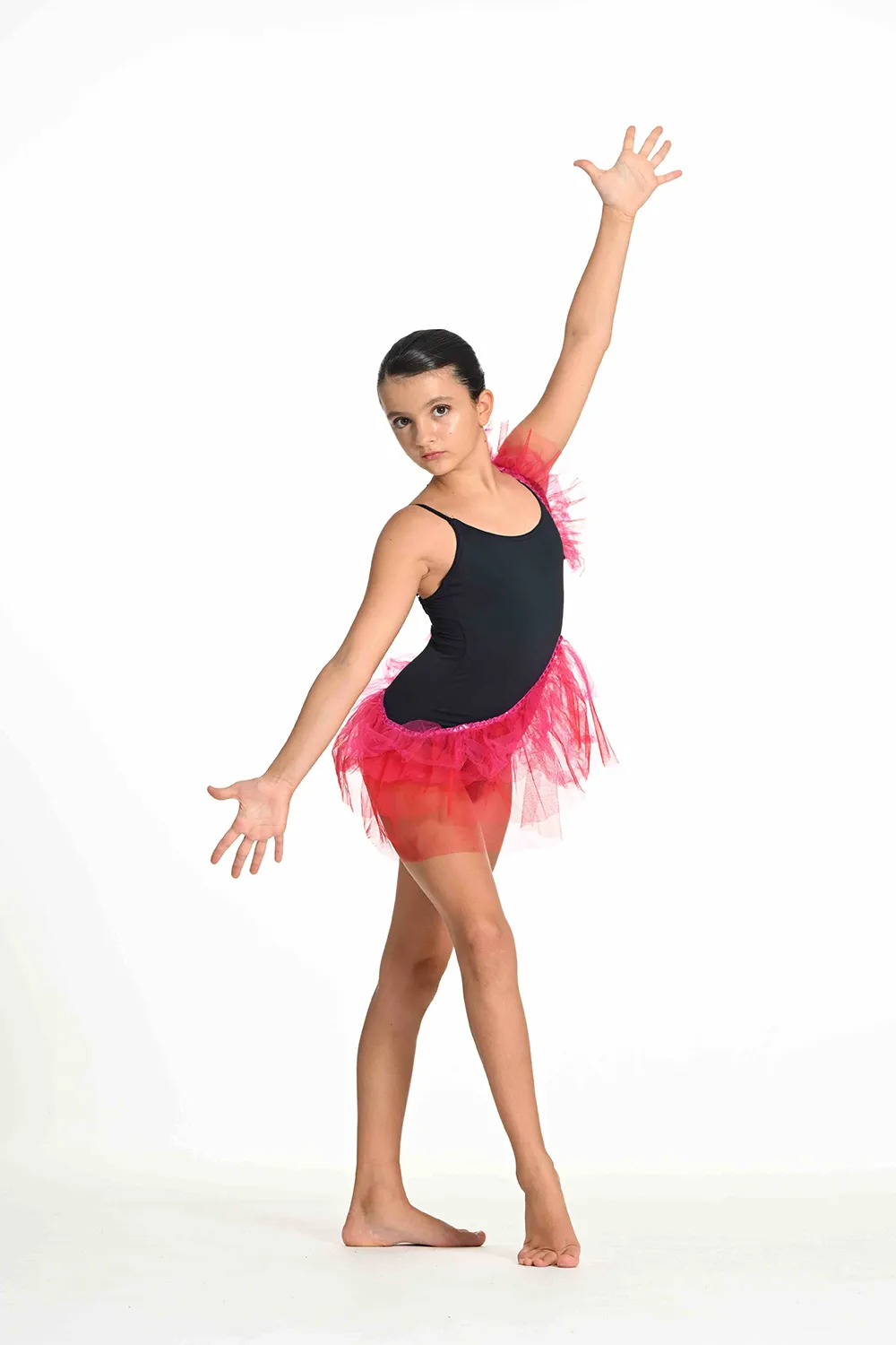 Justaucorps Noir avec Volant Rouge