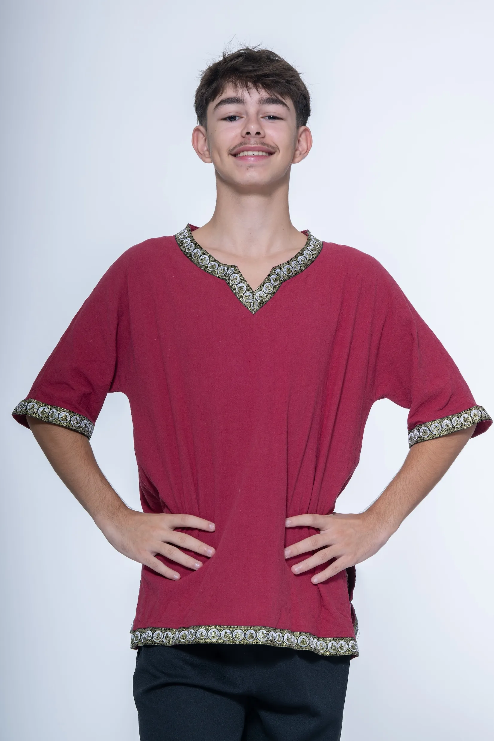 Chemise manches trois-quart rouge réf : PORT13