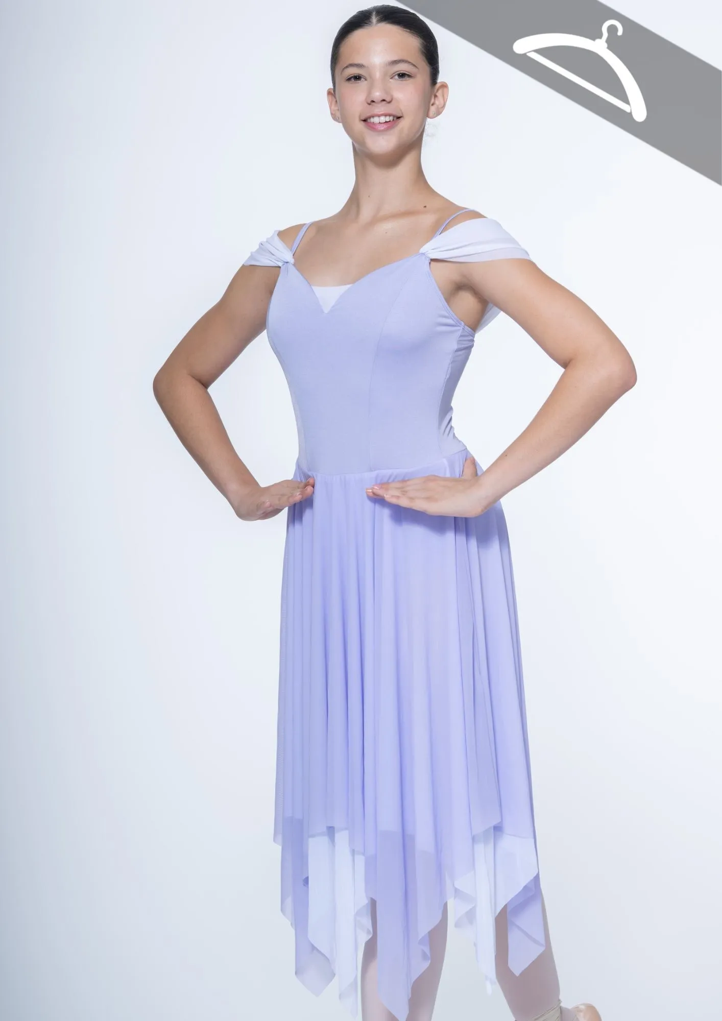 Robe en voile parme haut lycra réf : C168 - Essayage