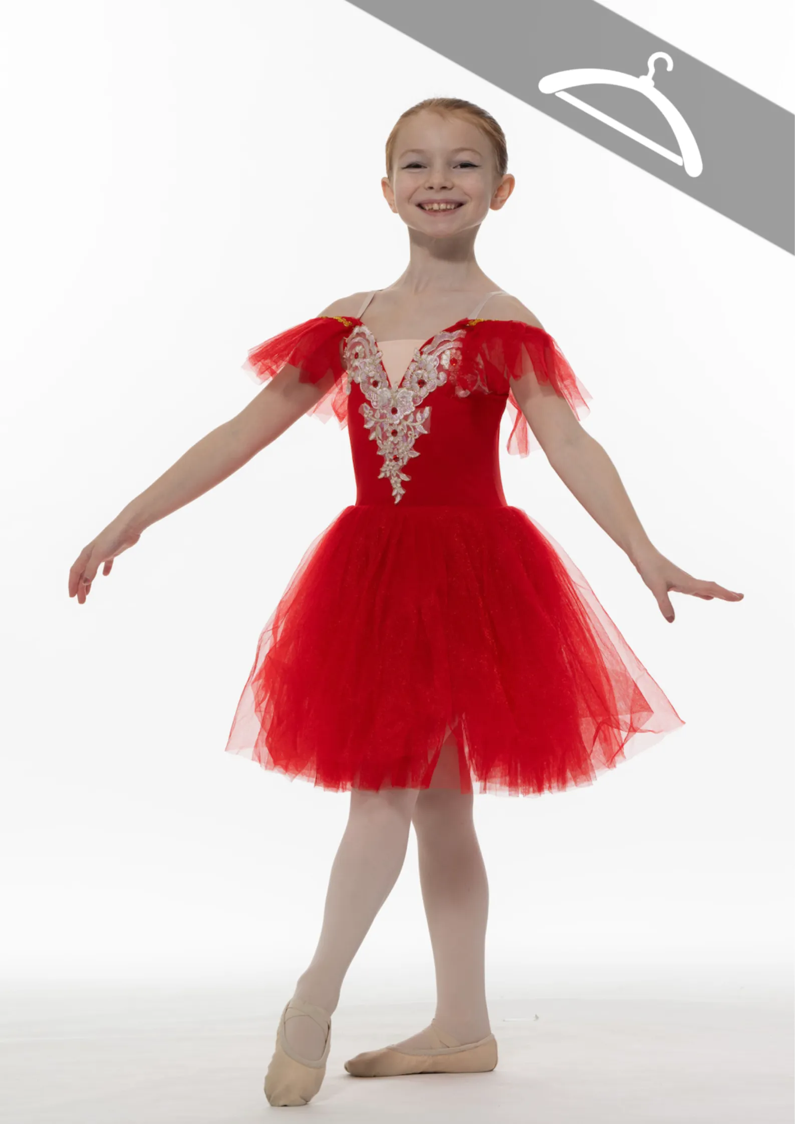 Tutu mi-long rouge réf : C122/123 - Essayage