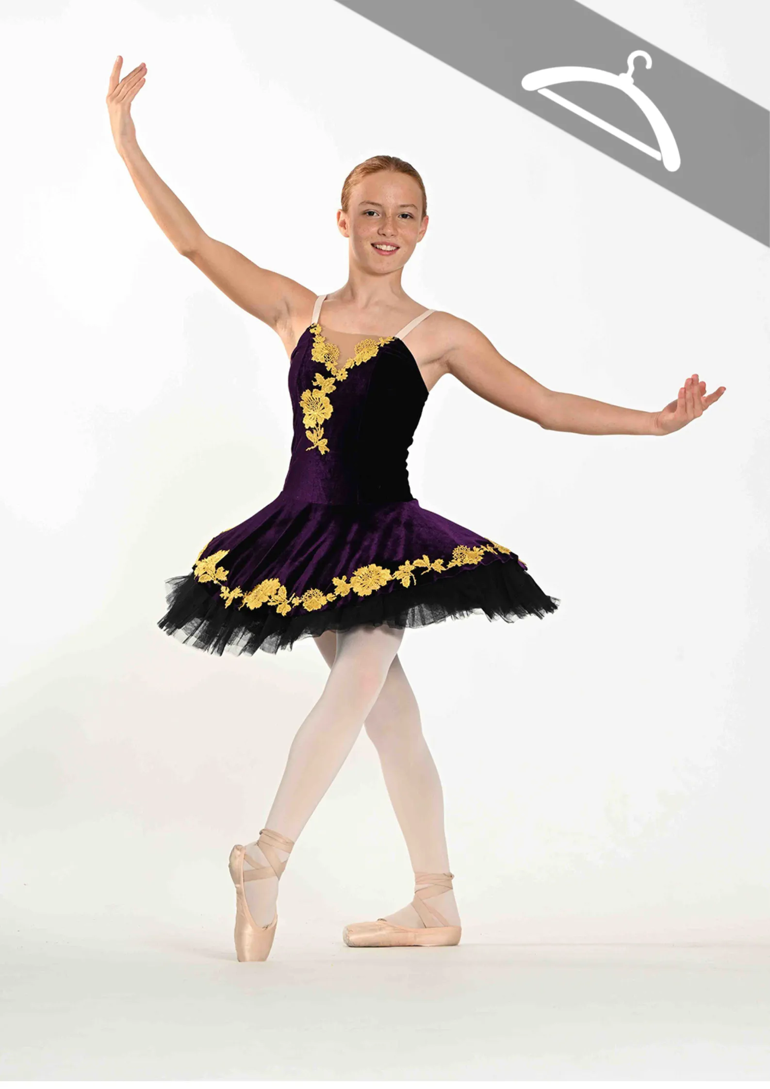 Tutu Violet et Or - Essayage