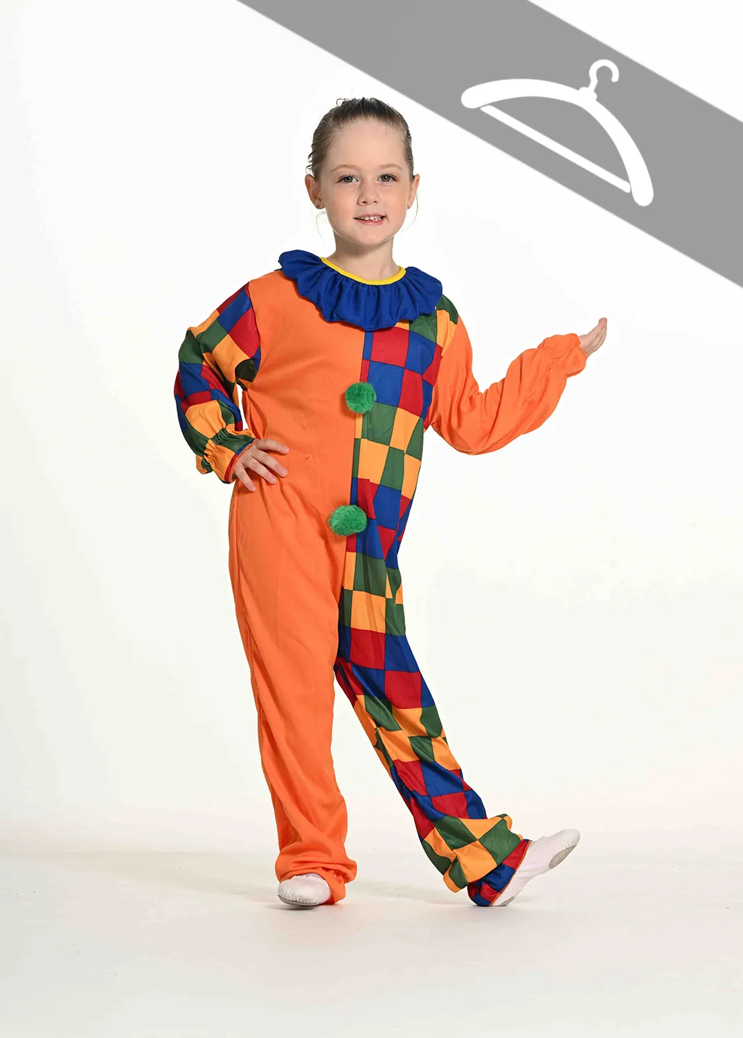  Costume Clown Arlequin Orange - Essayage
