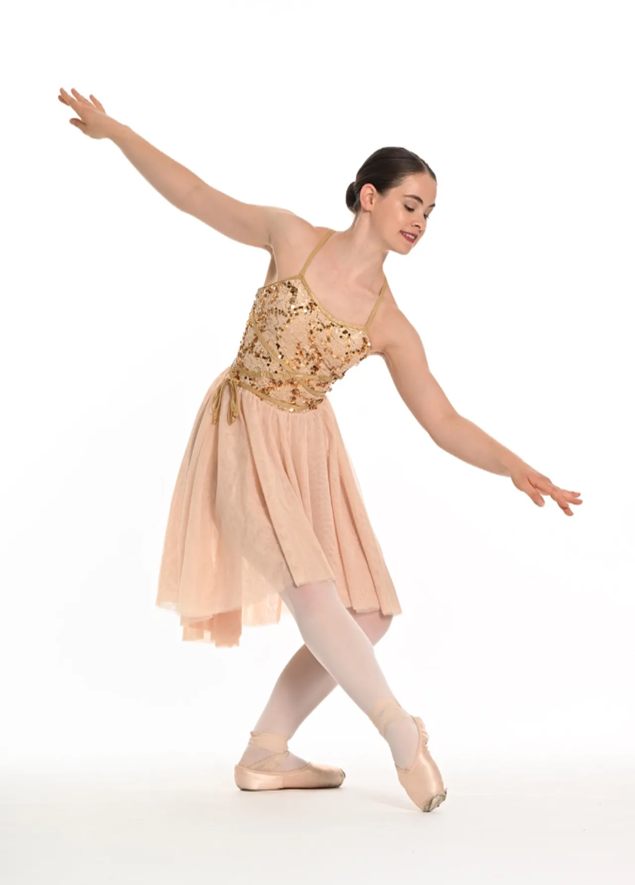 Robe en Voile Dorée Pailletée