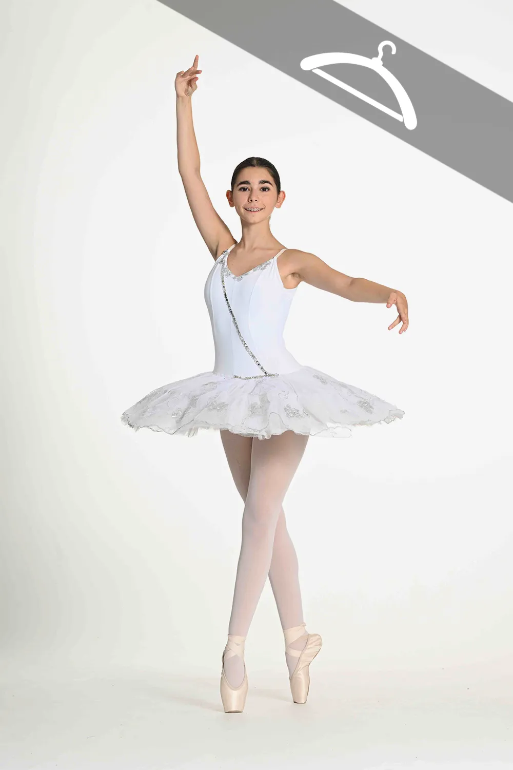 Tutu Semi-Pro Blanc et Argent - Essayage