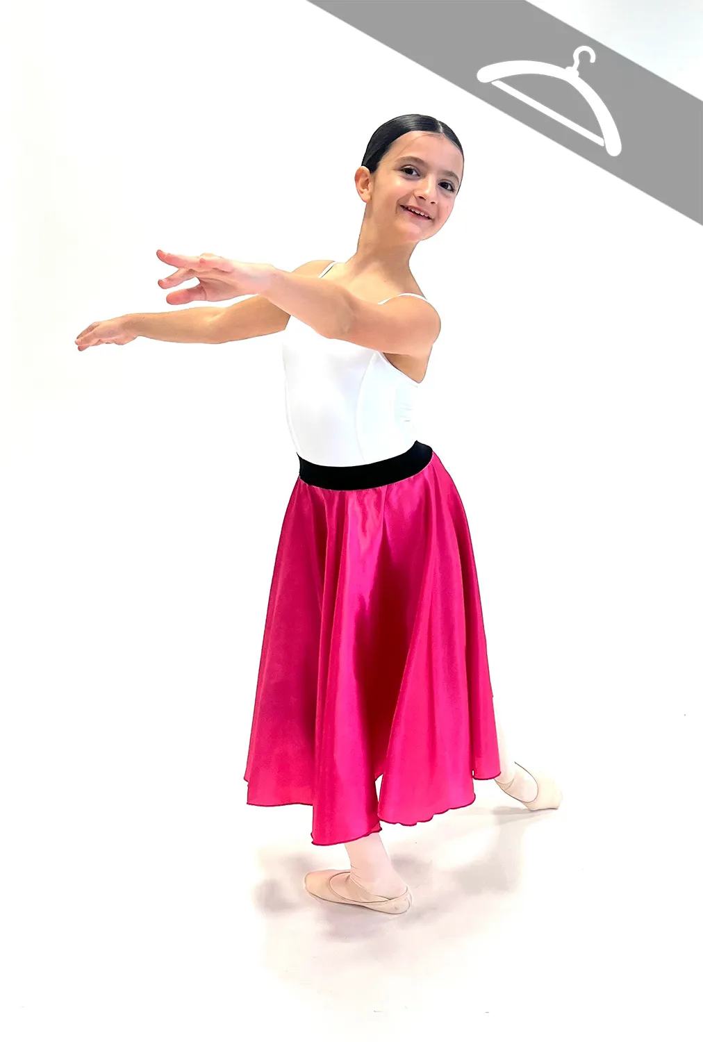 Jupe en Satin Fuchsia - Essayage