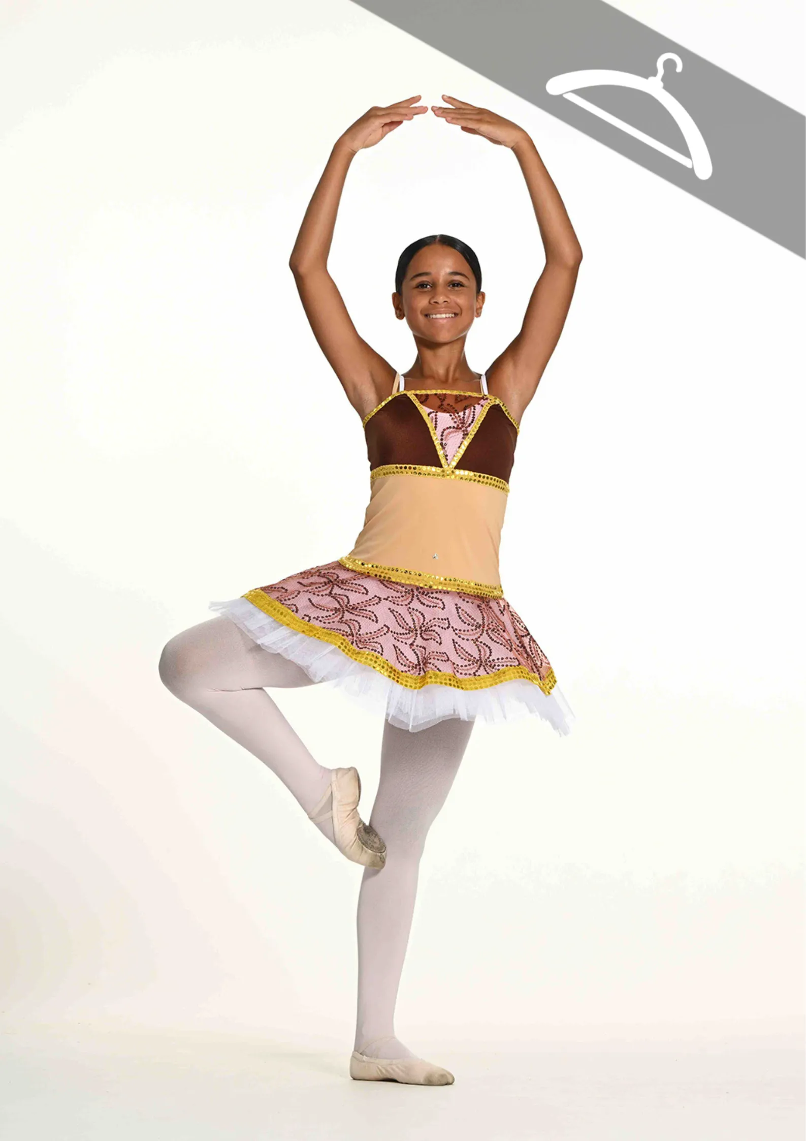 Tutu Or et Marron Style Bayadère - Essayage