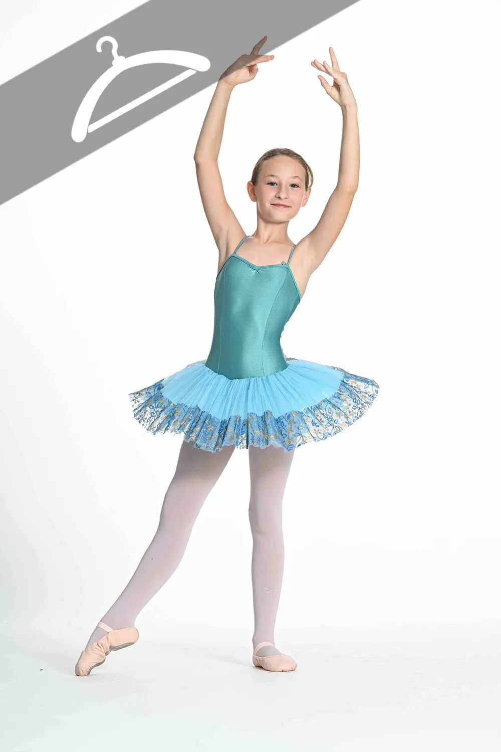 Tutu Bleu Turquoise et Broderie Dorée