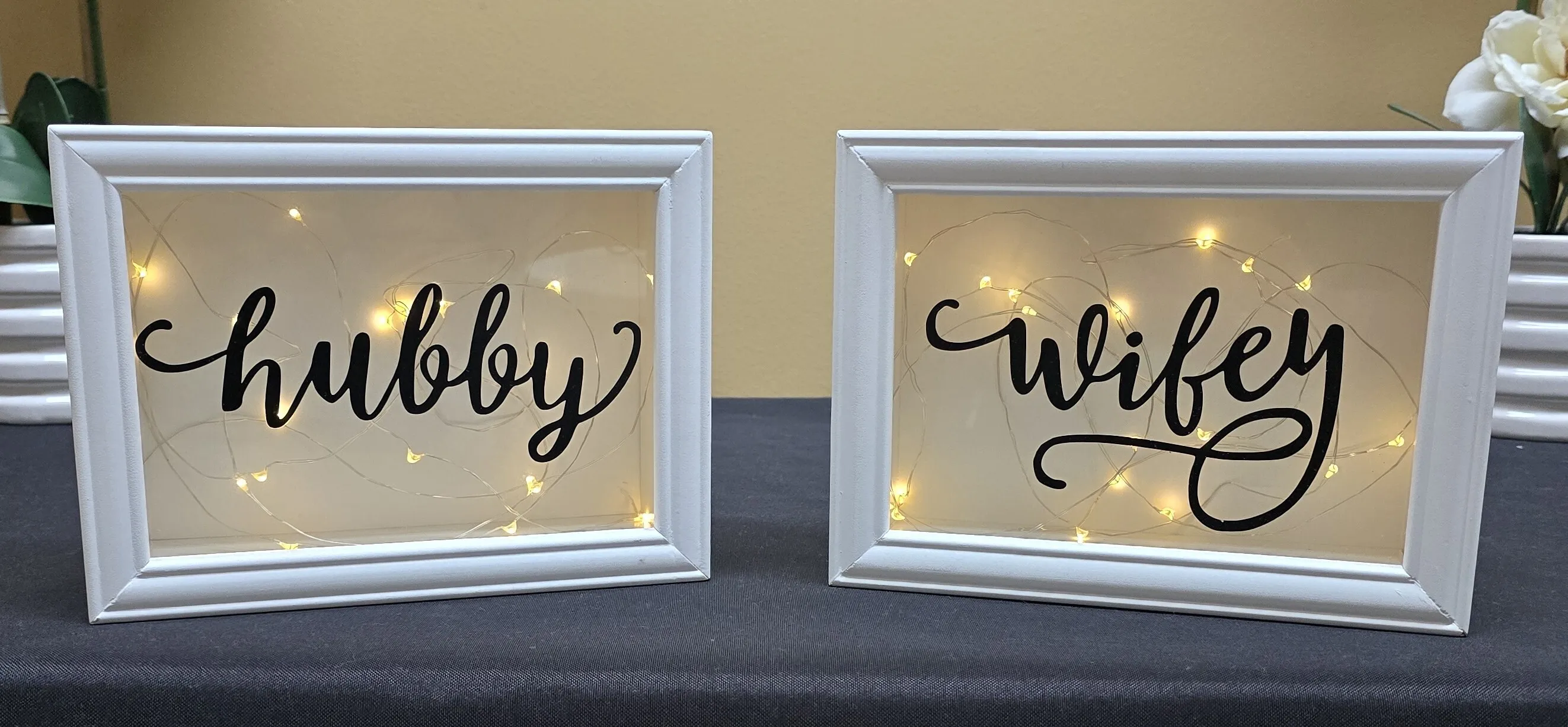 Hubby and Wifey Lighted Signs