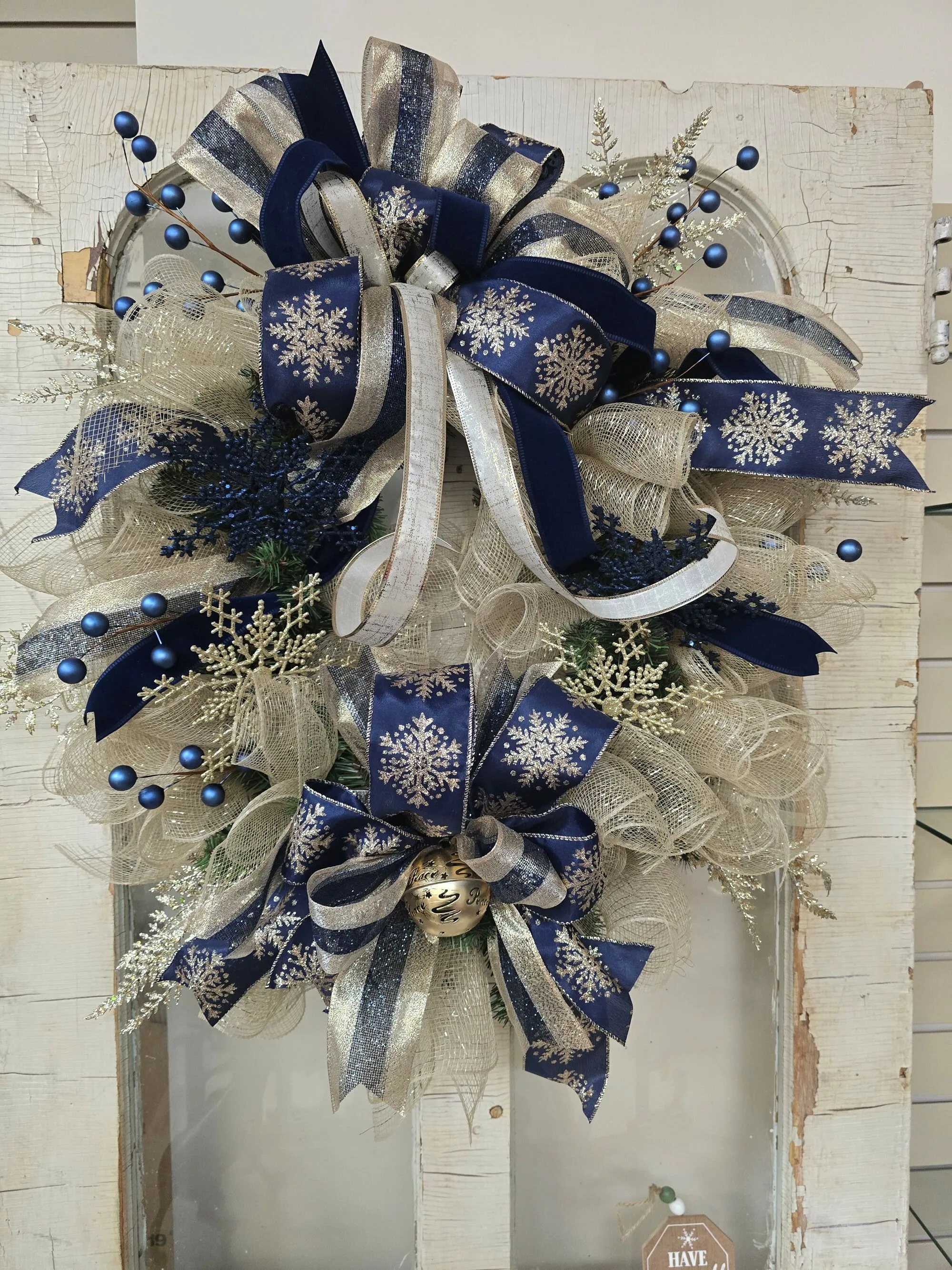 Navy and Gold Wreath