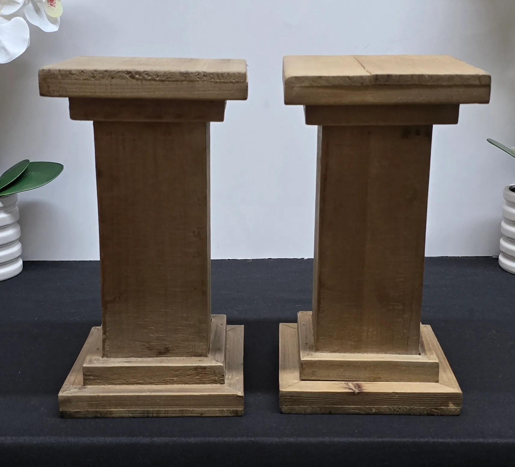 Wood Pillar Candle Holder Set 11 x 6 inch