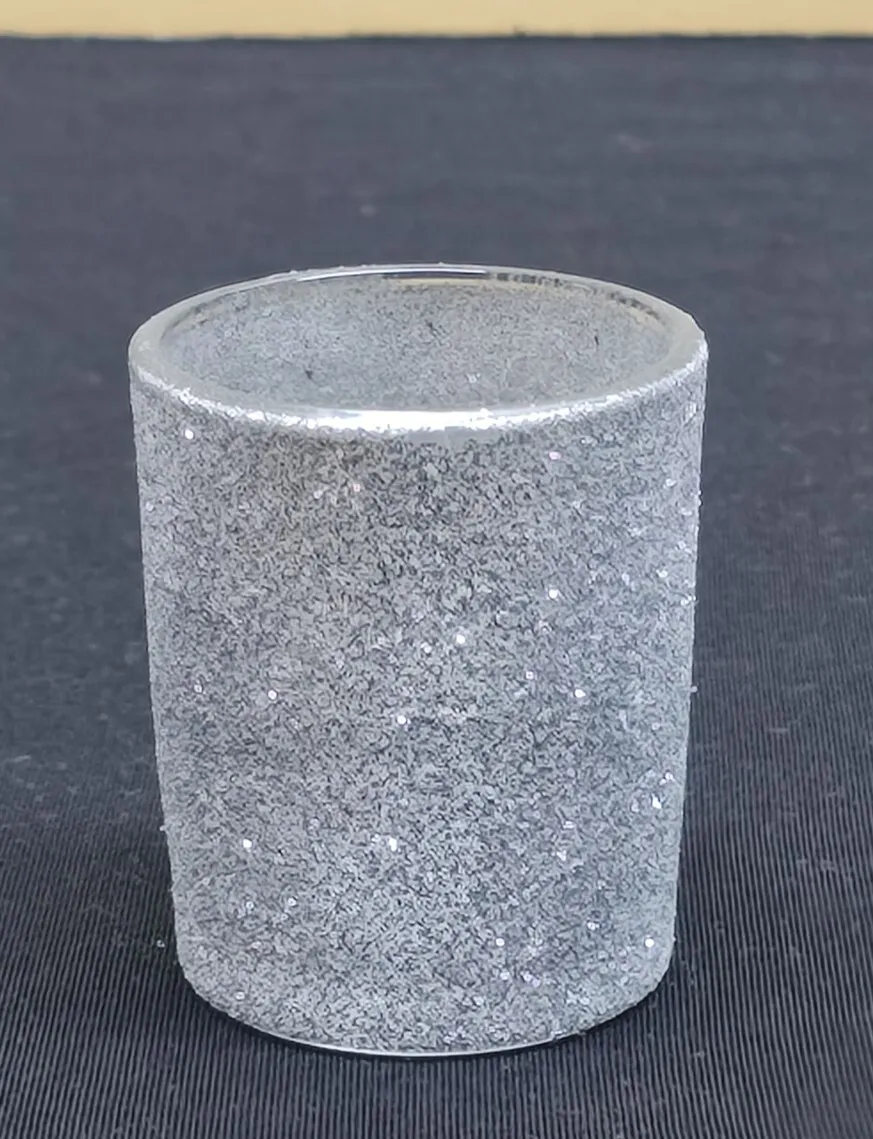 Silver Glitter Votive 2.5 inch