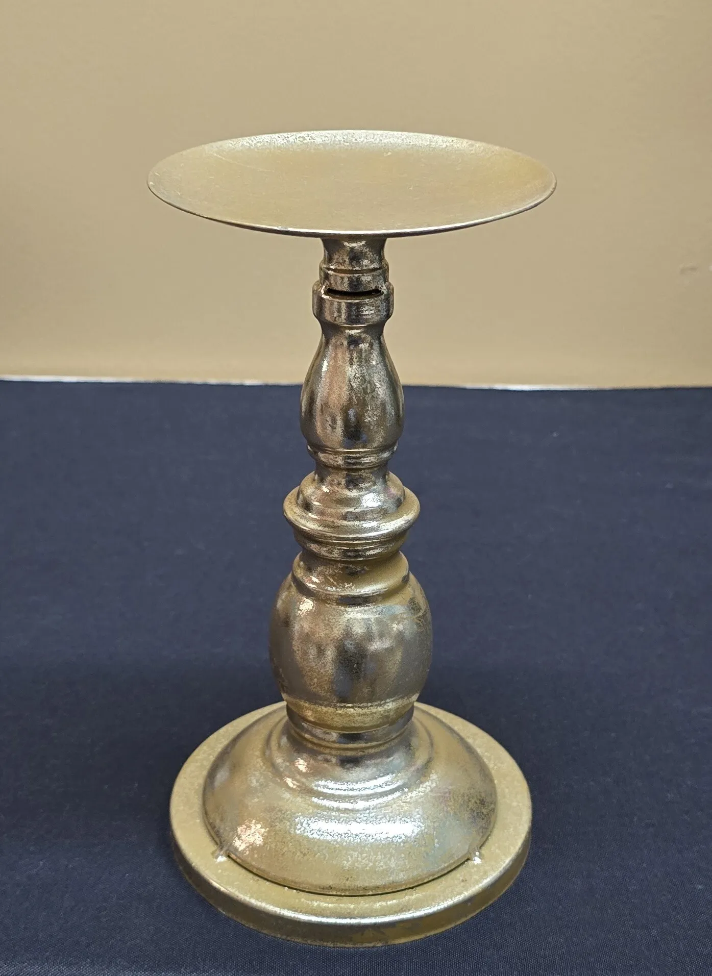 Gold Metal Candle Holder 9 inch