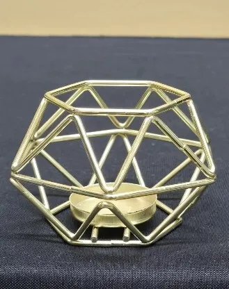 Gold Geometric Round Votive 3 Inch