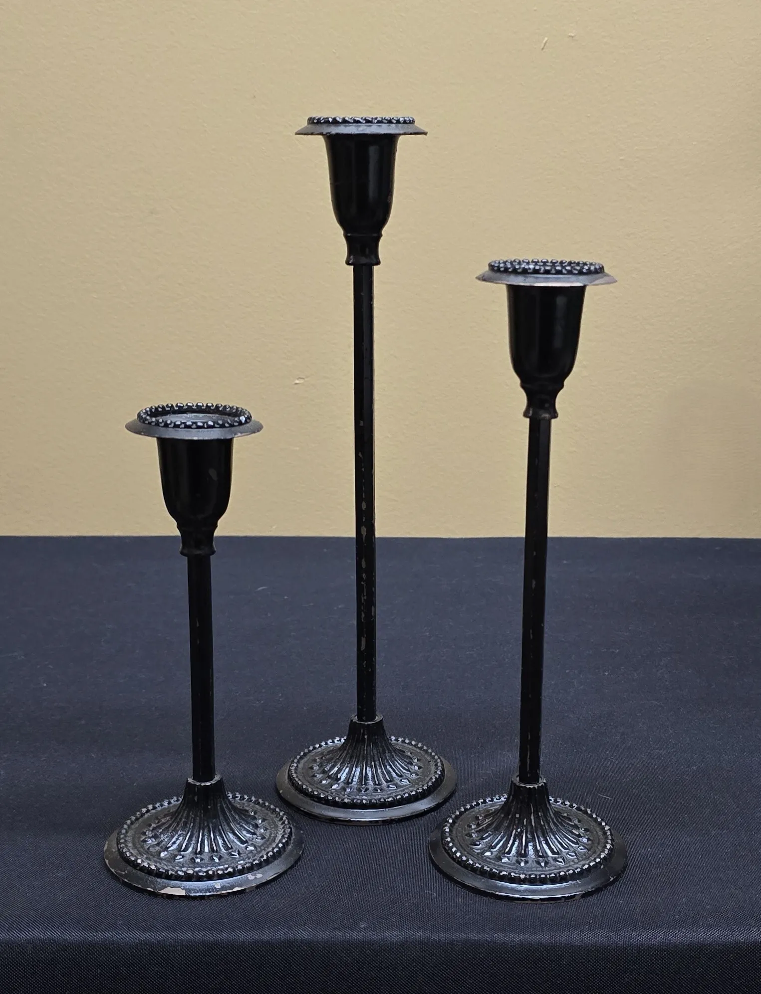 Candle Holder Set - 3 Piece Black